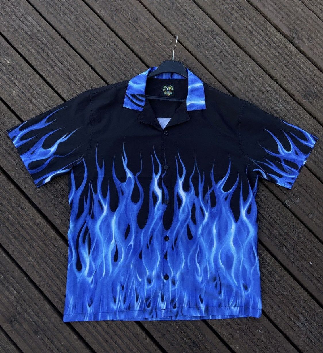 Vintage Hawaii Short Sleeve Shirt Flames Fire opium y2k archive rare Size US L / EU 52-54 / 3 - 1 Thumbnail