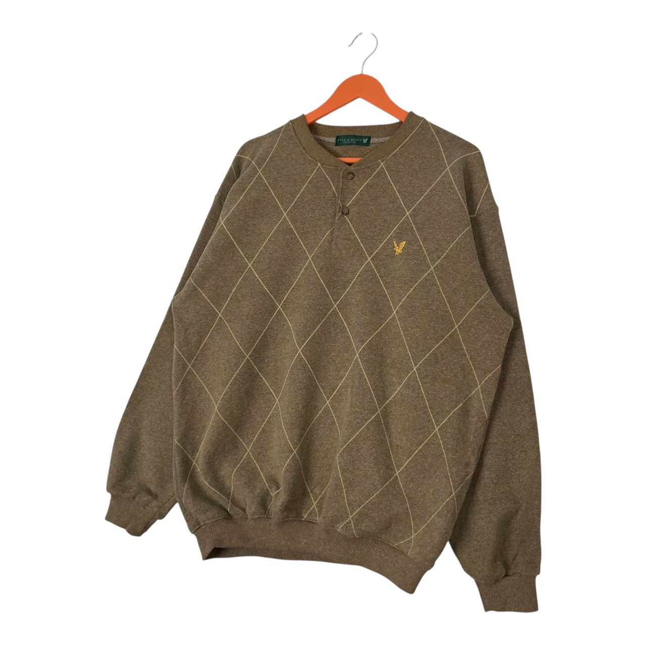 Lyle & Scott Vintage Lyle&Scott Pullover Button up Sweatshirt Size US L / EU 52-54 / 3 - 3 Thumbnail