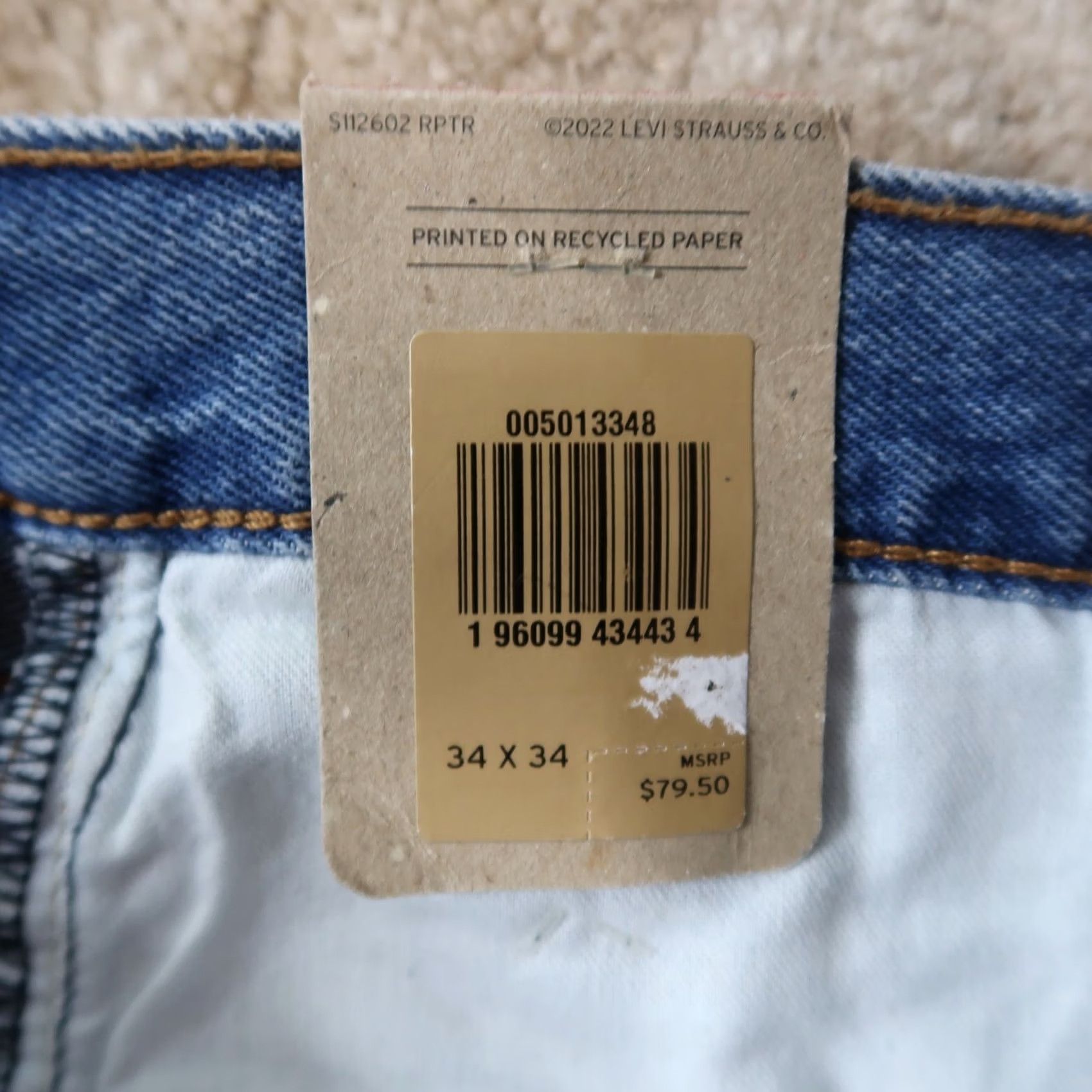 Levi's Levi's 501 Jeans Men's 34x34 Blue Denim Straight Leg Button Fly New Size US 34 / EU 50 - 5 Thumbnail