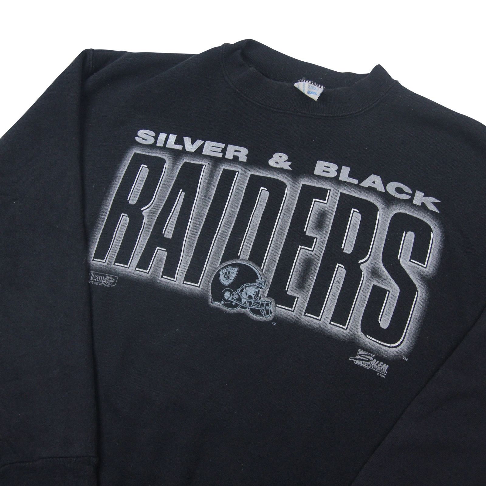 NFL × Salem Sportswear × Vintage Vintage Salem Sportswear NFL Raiders Spellout Sweatshirt Size US L / EU 52-54 / 3 - 2 Thumbnail