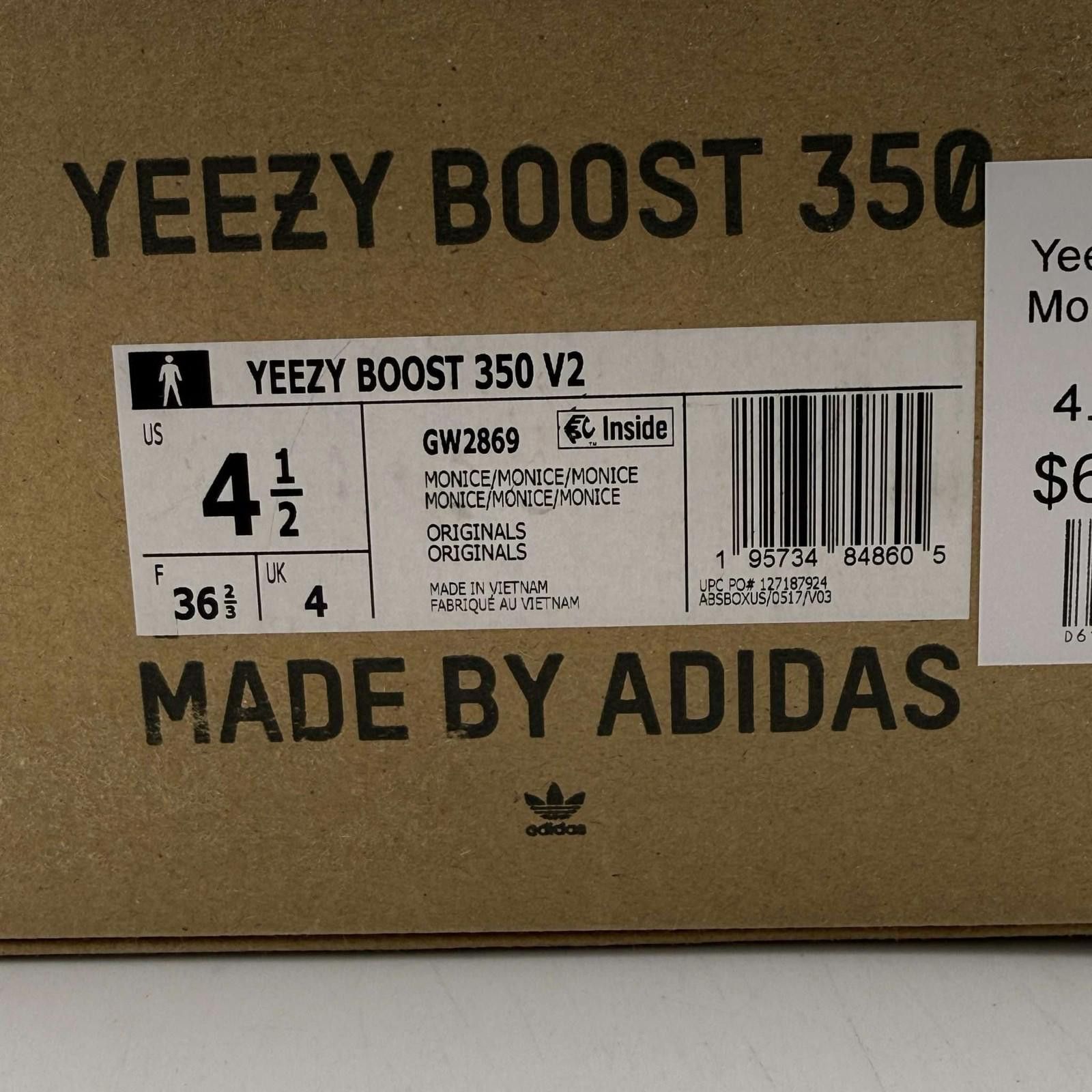 Adidas Adidas Yeezy Boost 350 V2 Mono Ice US 4.5 Used with Box Size US 5 / EU 37 - 10 Thumbnail