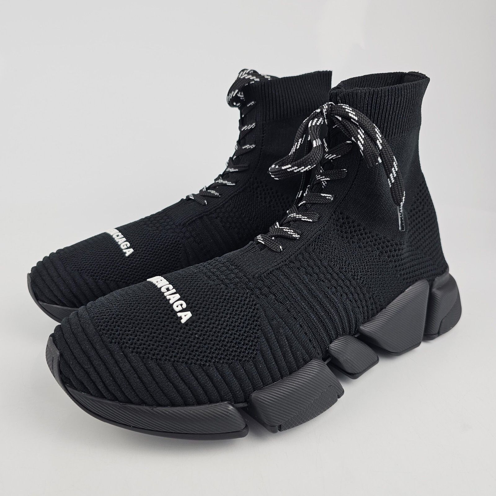 BALENCIAGA Speed 2 Men's Black Laced Sneakers New (Euro Size