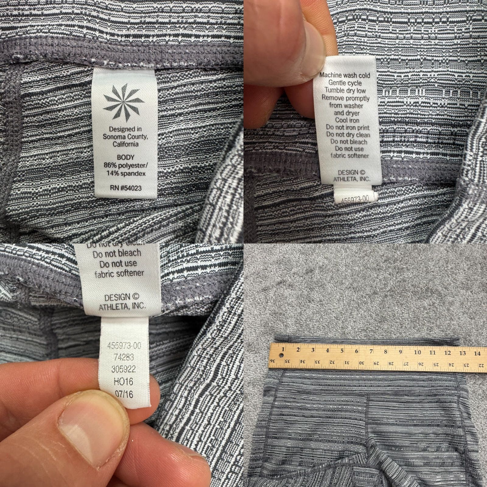 Athleta Athleta Leggings Womens Small Gray Geometric Active Yoga Compression Space Dye Size 28" / US 6 / IT 42 - 8 Thumbnail