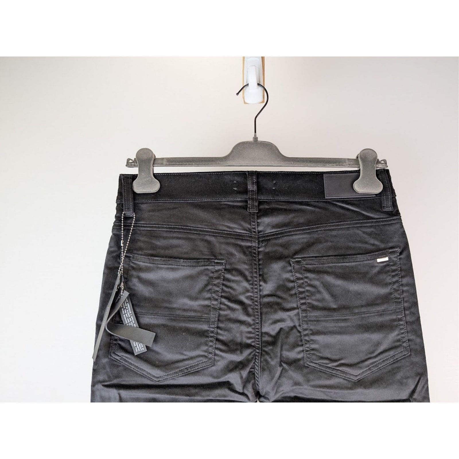Amiri o1rshd1 Velour Skinny Stack Jeans in Black Size US 29 - 11 Thumbnail