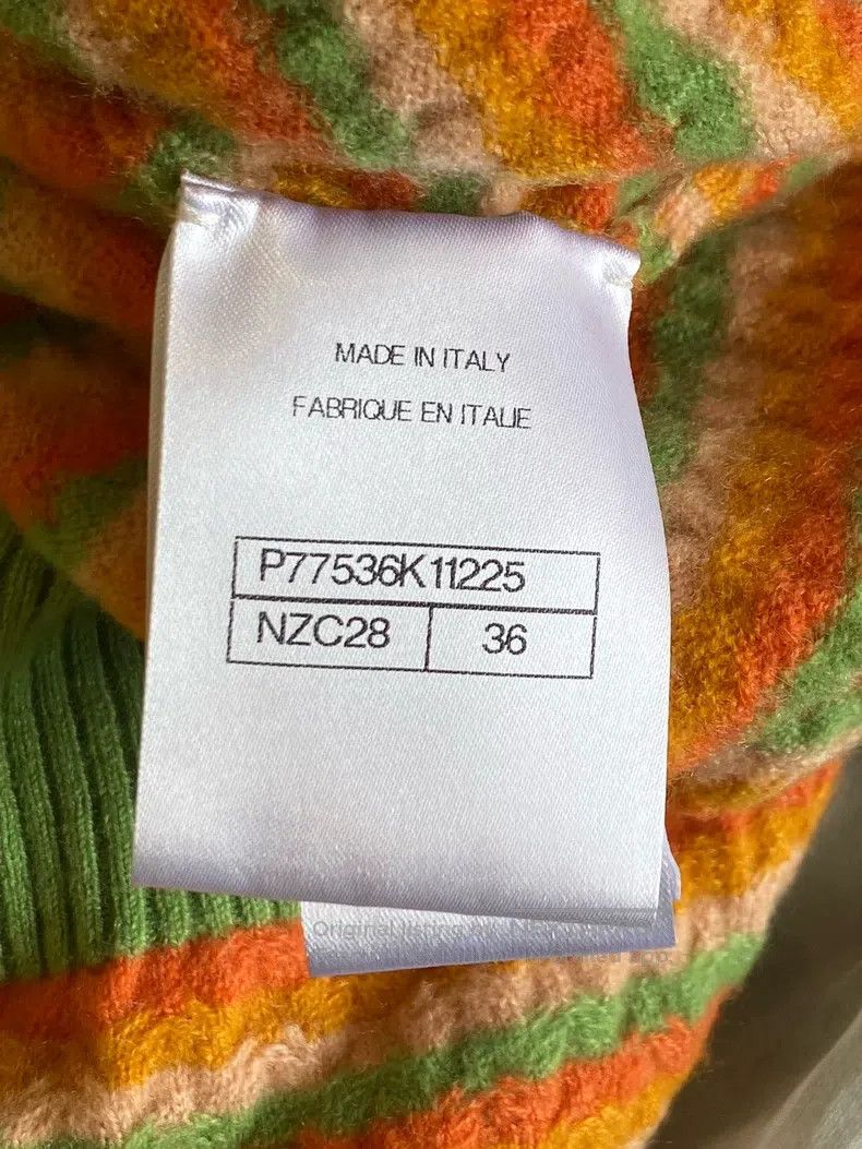 Chanel Chanel Orange-green knitted cardigan coat Size XS / US 0-2 / IT 36-38 - 4 Thumbnail