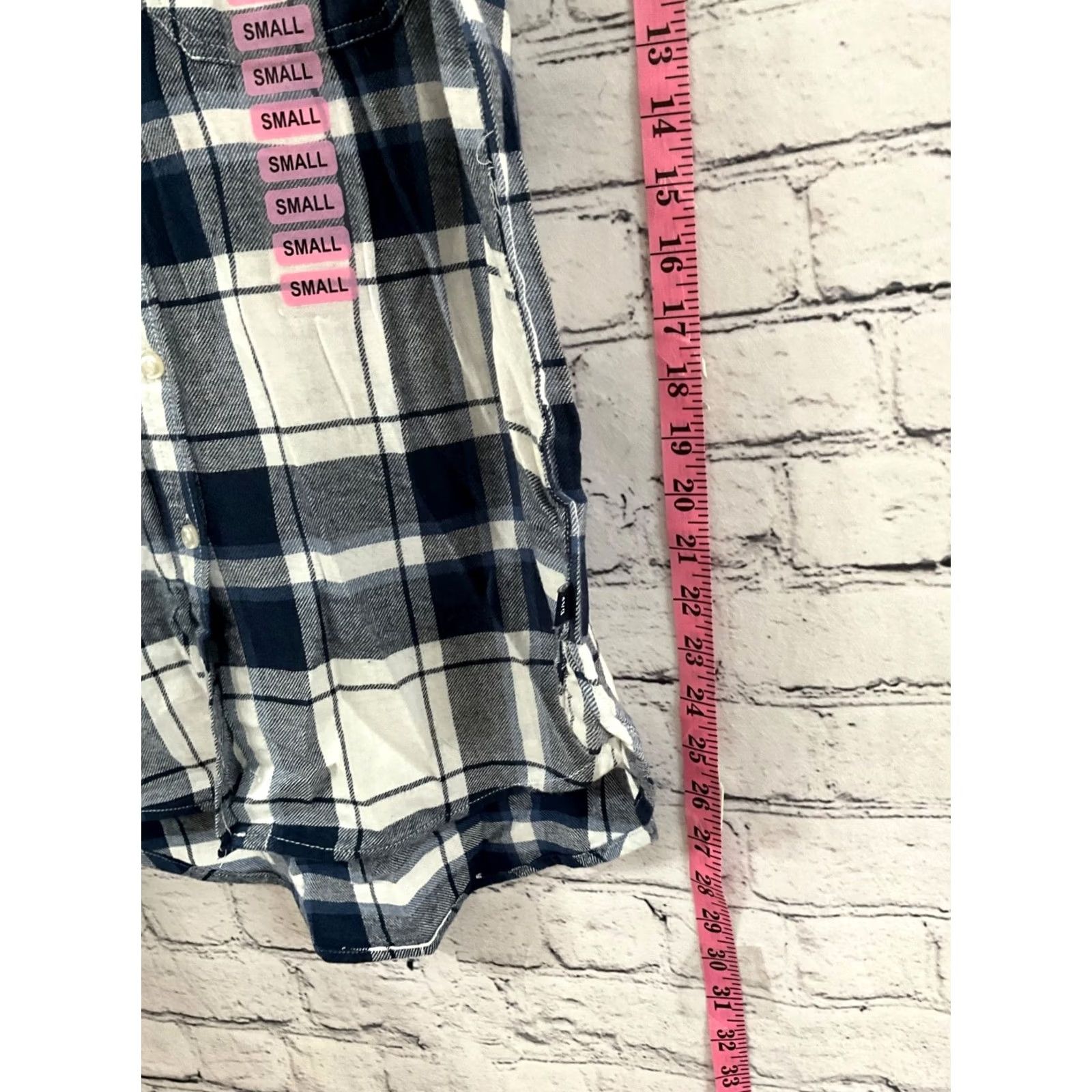 Gap GAP WOMENS FLANNEL SHIRT SMALL BLUE BUTTON-UP Pockets Casual Basic 100% Cotton Size S / US 4 / IT 40 - 4 Thumbnail