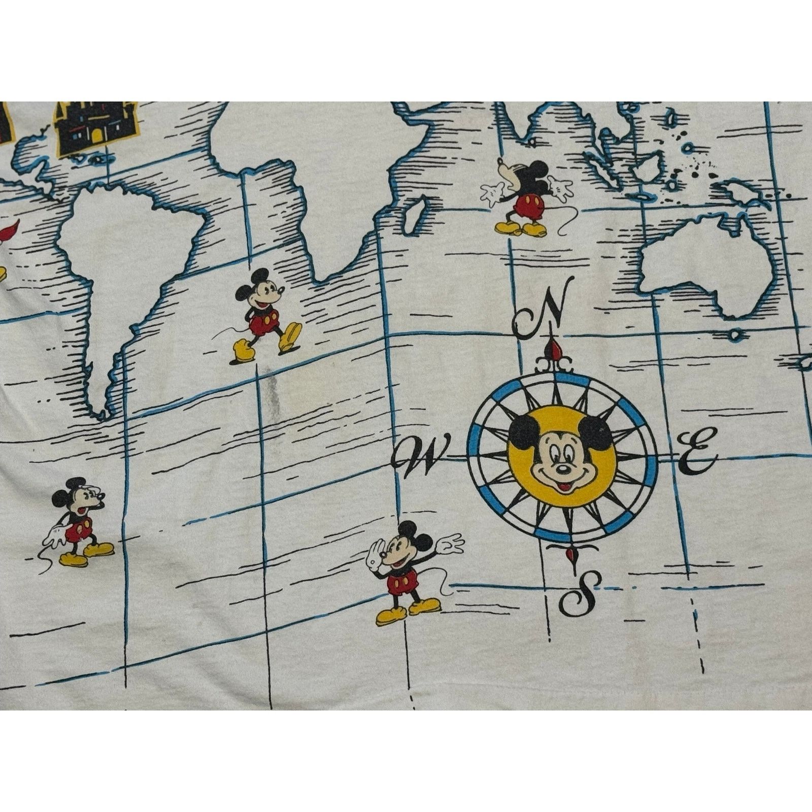 Disney Vintage Disney Mickey Mouse World Map T Shirt 90s AOP L Size US L / EU 52-54 / 3 - 7 Thumbnail