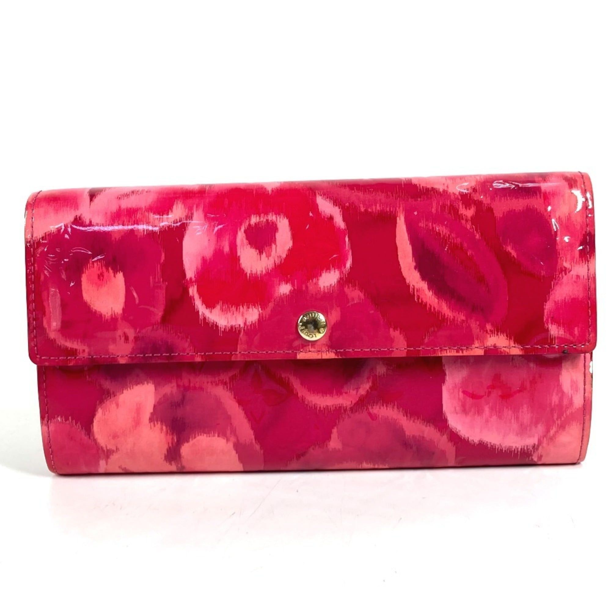 Louis Vuitton LOUIS VUITTON M90022 Monogram Ikat Flower Portefeuille Sarah Long Wallet, Flap, Floral Pattern, Enamel, Men's & Women's, Rose Indien Pink, Pink Size ONE SIZE - 1 Thumbnail