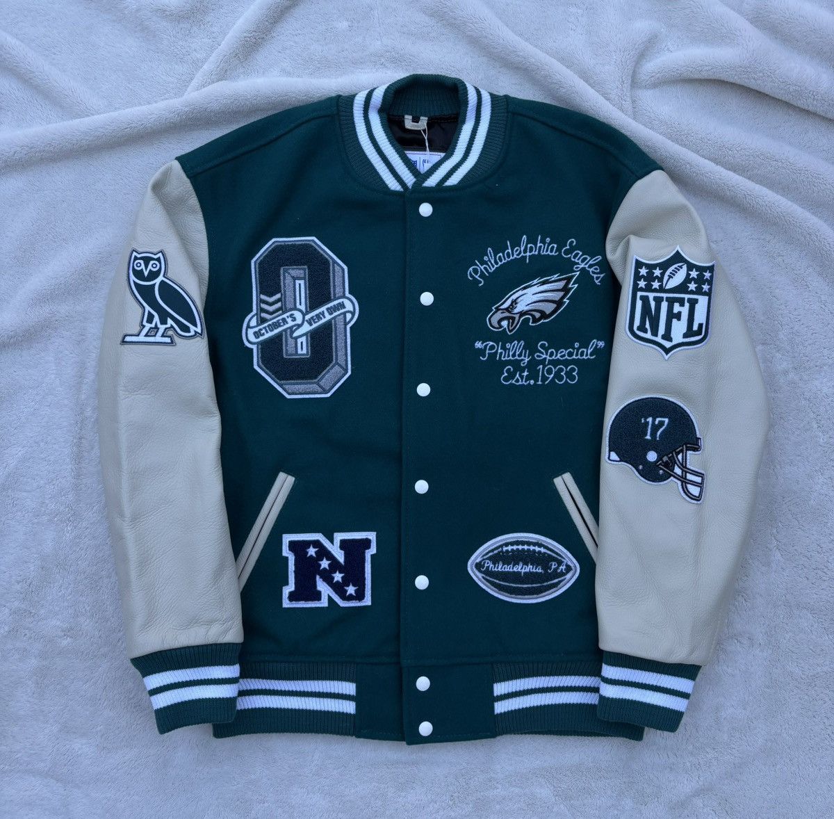 NFL × October's Very Own OVO x NFL Philadelphia Eagles Varsity Jacket Size US M / EU 48-50 / 2 - 1 Thumbnail