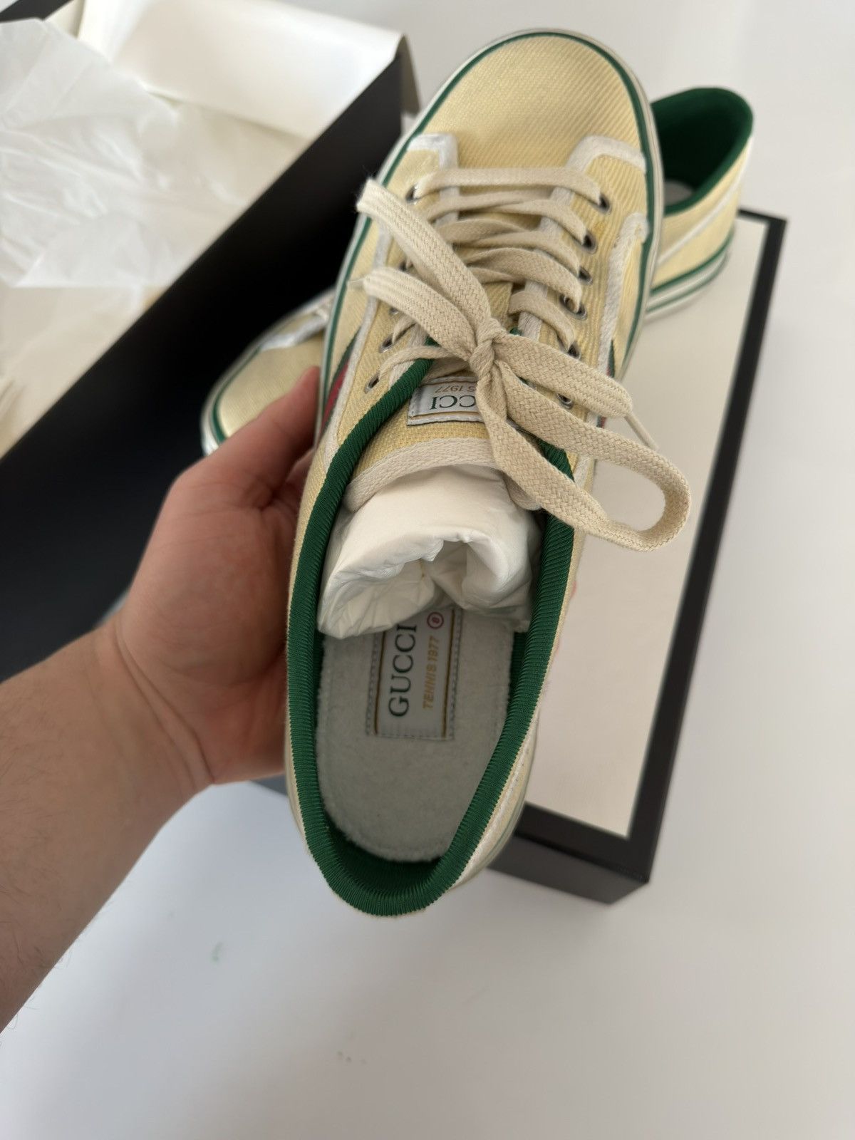 Gucci GUCCI Tennis 1977 distressed GG Canvas Web Mens Size 8 Size US 8 / EU 41 - 10 Thumbnail