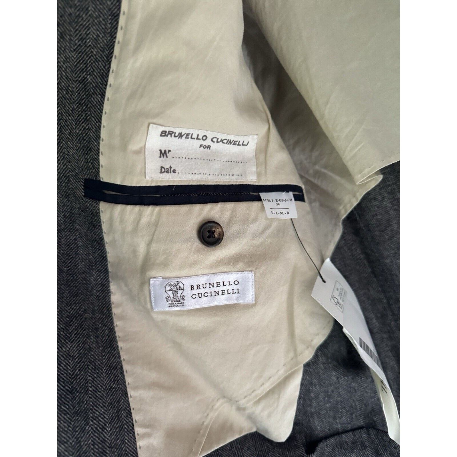 Brunello Cucinelli Brunello Cucinelli Herringbone Tweed Sport Jacket 54/44R Size 44R - 7 Thumbnail