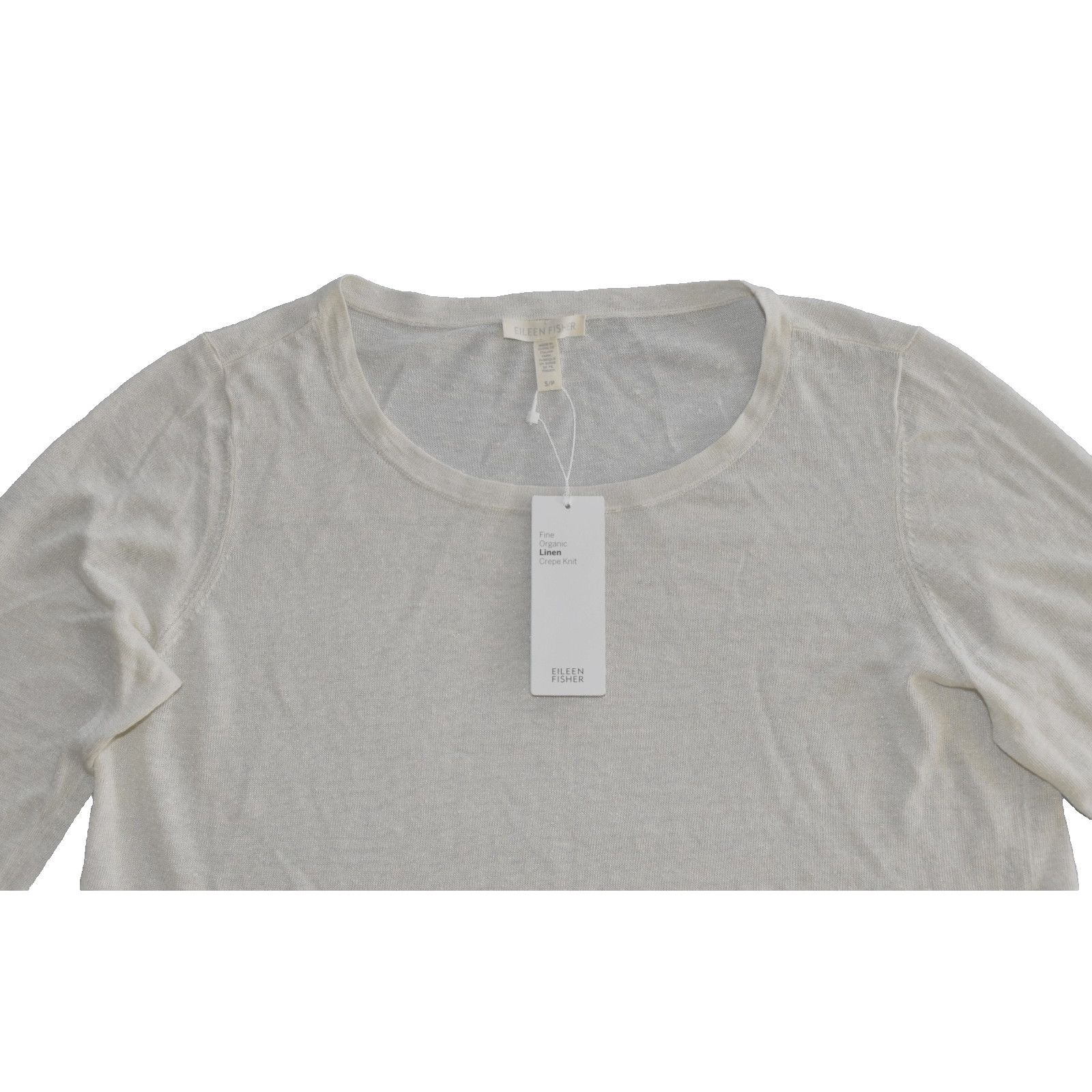 Eileen Fisher NWT EILEEN FISHER Bone Org Linen Crepe Knit Tunic Top S $238 Size S / US 4 / IT 40 - 4 Thumbnail