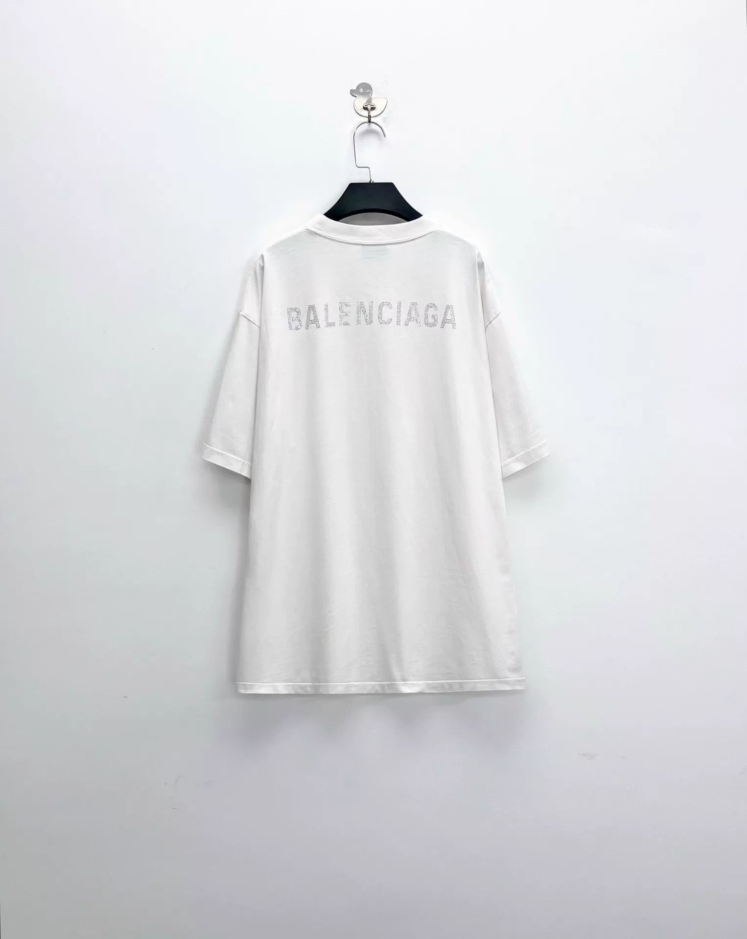 Balenciaga Balenciaga White Crystal Logo Short Sleeve Size US M / EU 48-50 / 2 - 1 Preview