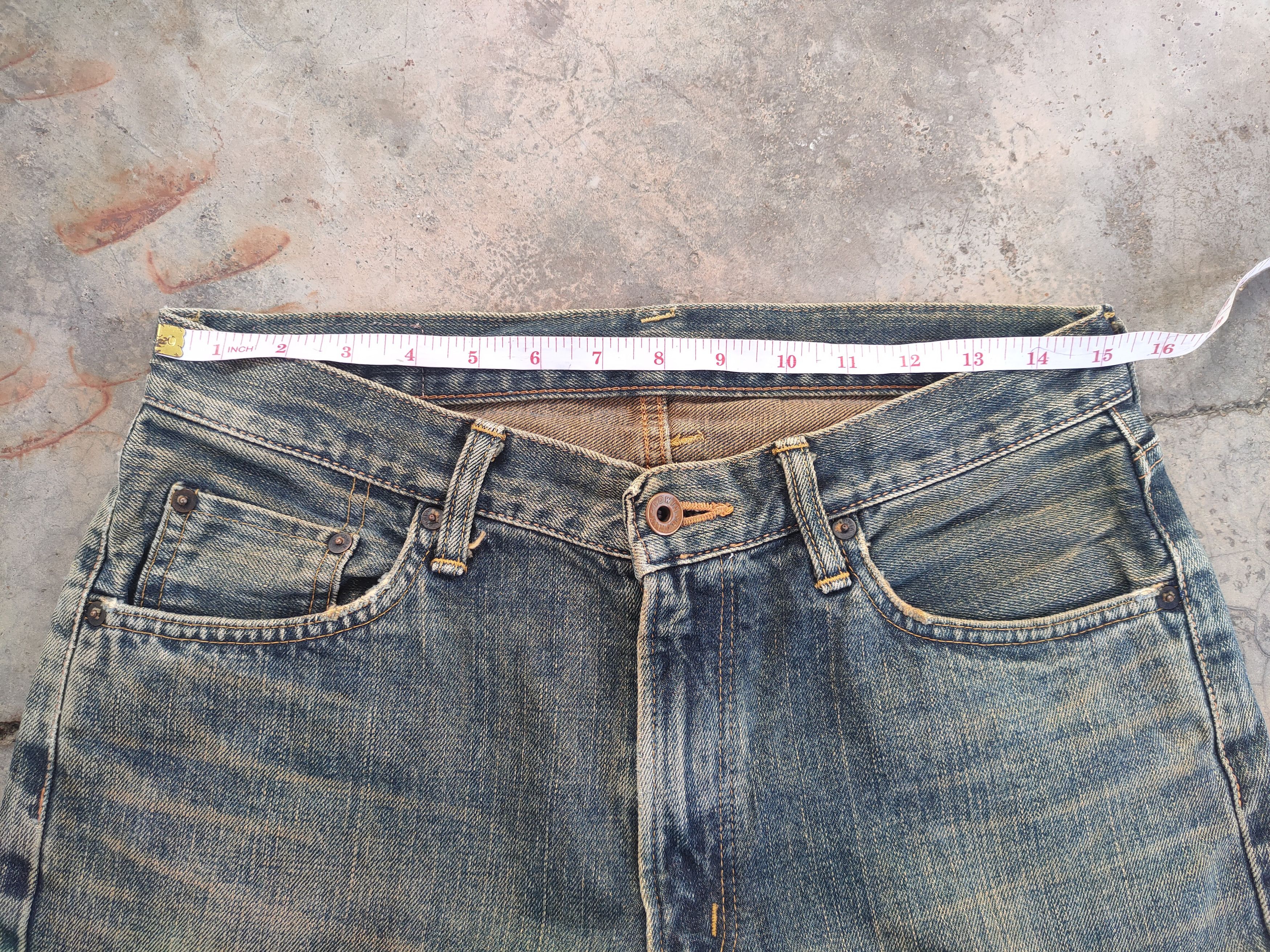 Edwin RUSTY💥 VINTAGE EDWIN ORG TAG RUSTY FADED RIPPED JEANS PANTS Size US 30 / EU 46 - 7 Thumbnail