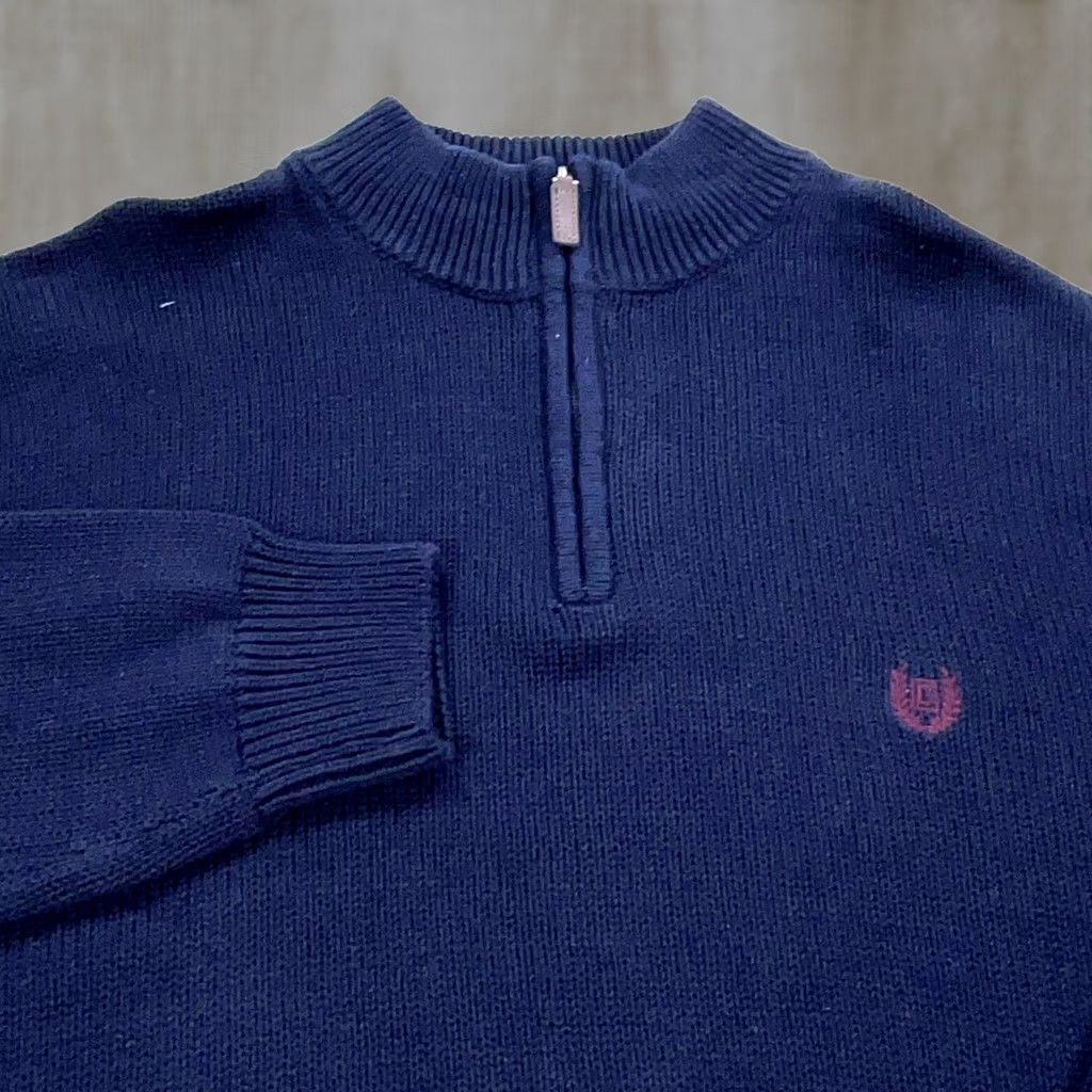 Chaps Chaps Sweater Golf Mens XL Navy Blue Pullover 1/4 Zip Heavy Chunky Knit Size US XL / EU 56 / 4 - 1 Thumbnail