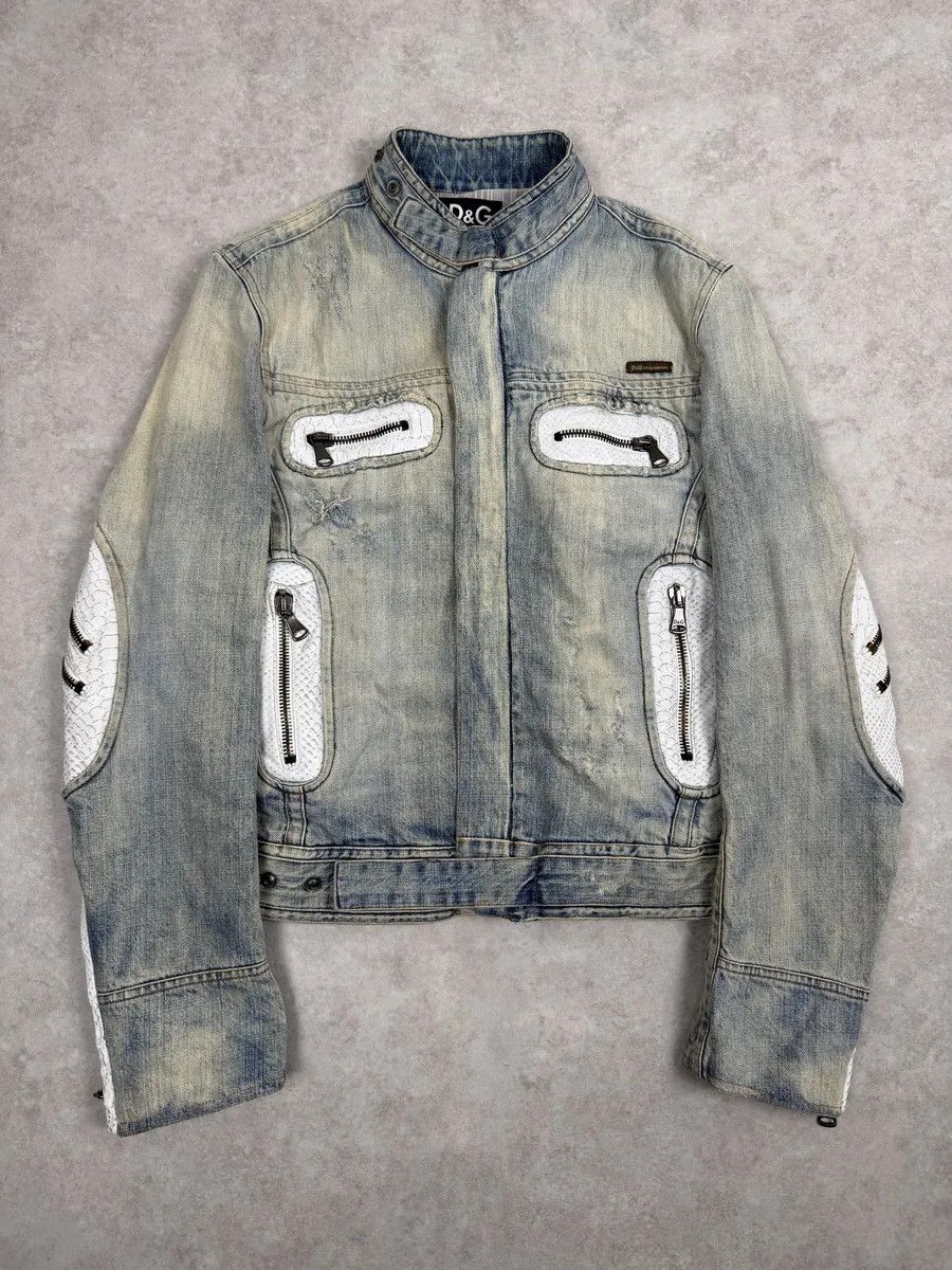 Dolce & Gabbana SS2005 Dolce & Gabbana Blue Apocalyptic Denim Jacket Size US S / EU 44-46 / 1 - 1 Thumbnail