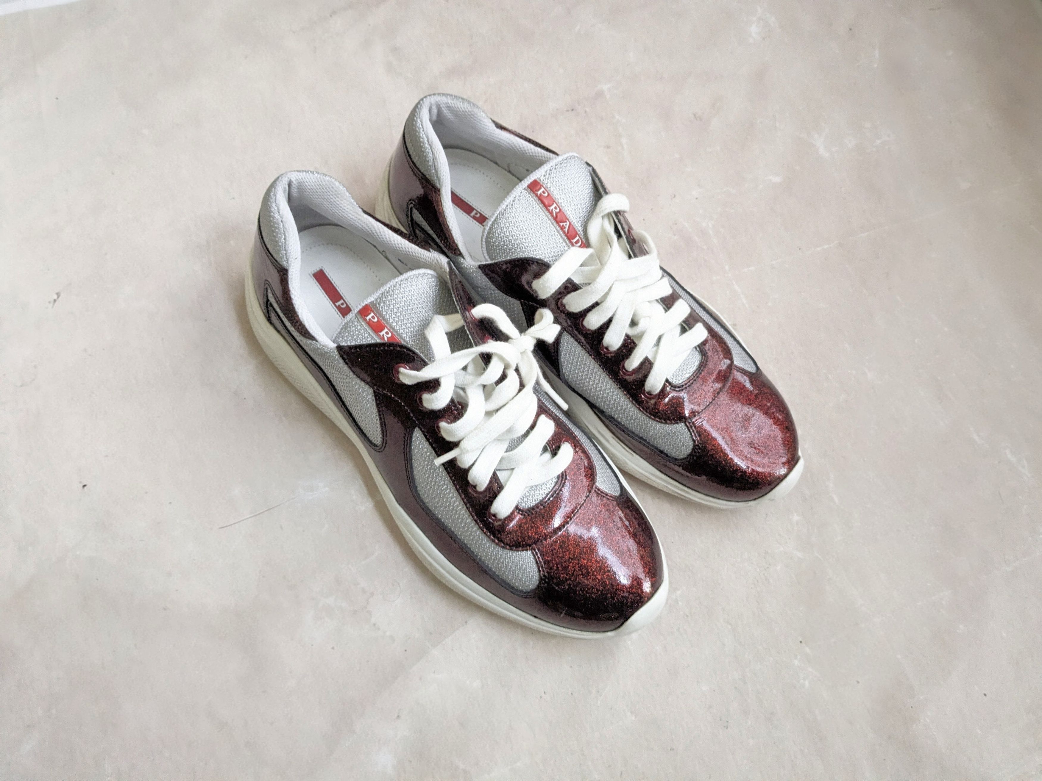Prada Prada America's Cup Sneakers 11.5 Glitter Red Size US 11.5 / EU 44-45 - 2 Thumbnail