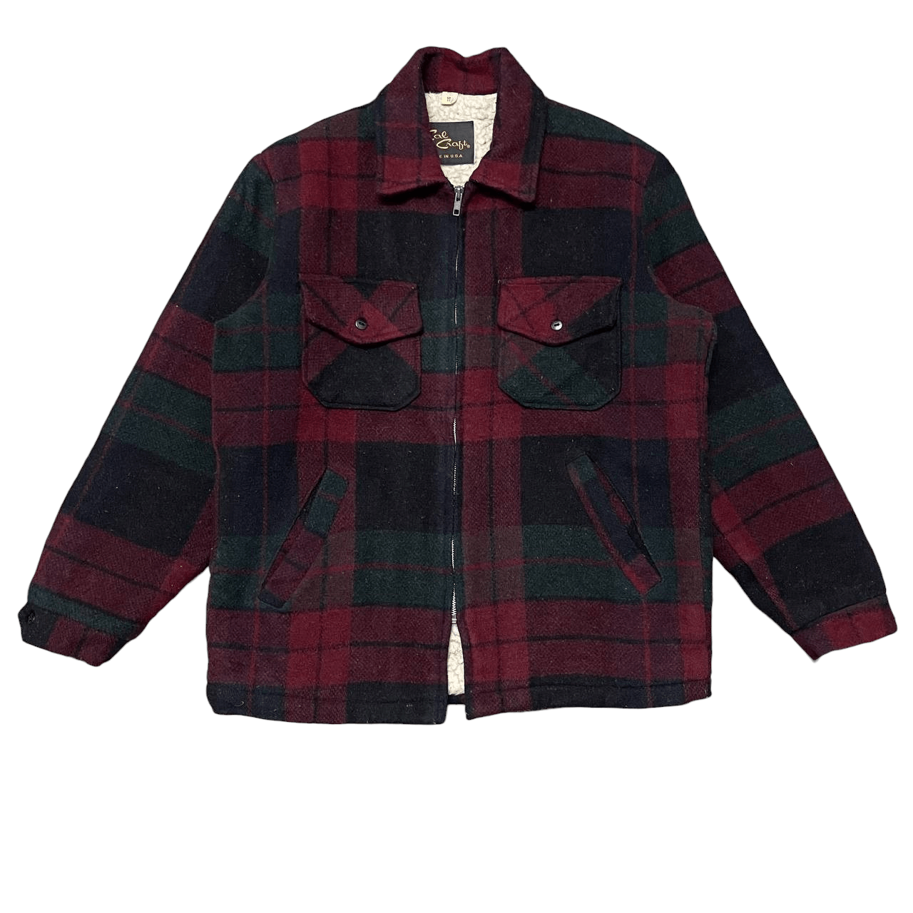 Vintage Cal Craft Plaid Coat Sherpa Jacket