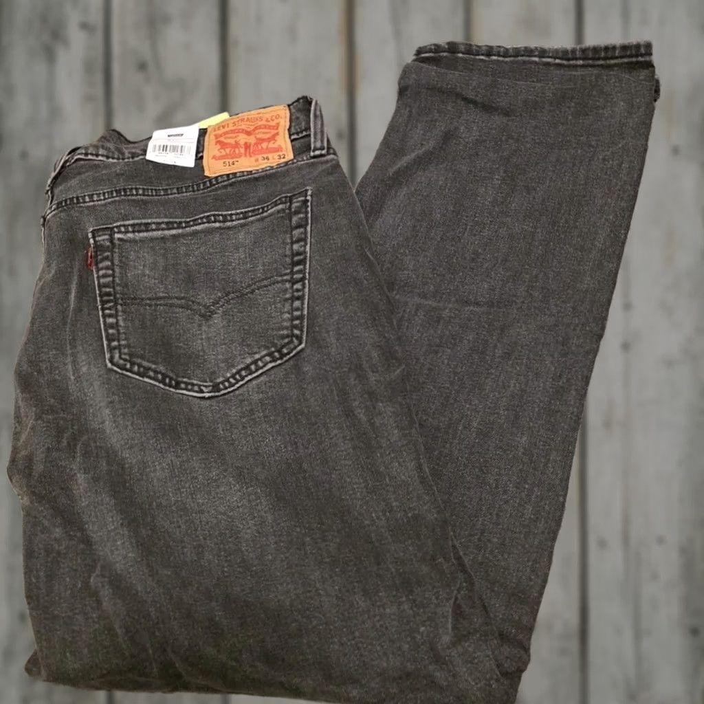 Levi's Levi's 514 Straight Jeans Denim Black 36 Regular Inseam 32 Men Stretch 99% Cotton 1% Elastane Belt Loops Zipper Back Pocket 5-Pocket Design Jeans Type Size US 36 / EU 52 - 1 Thumbnail