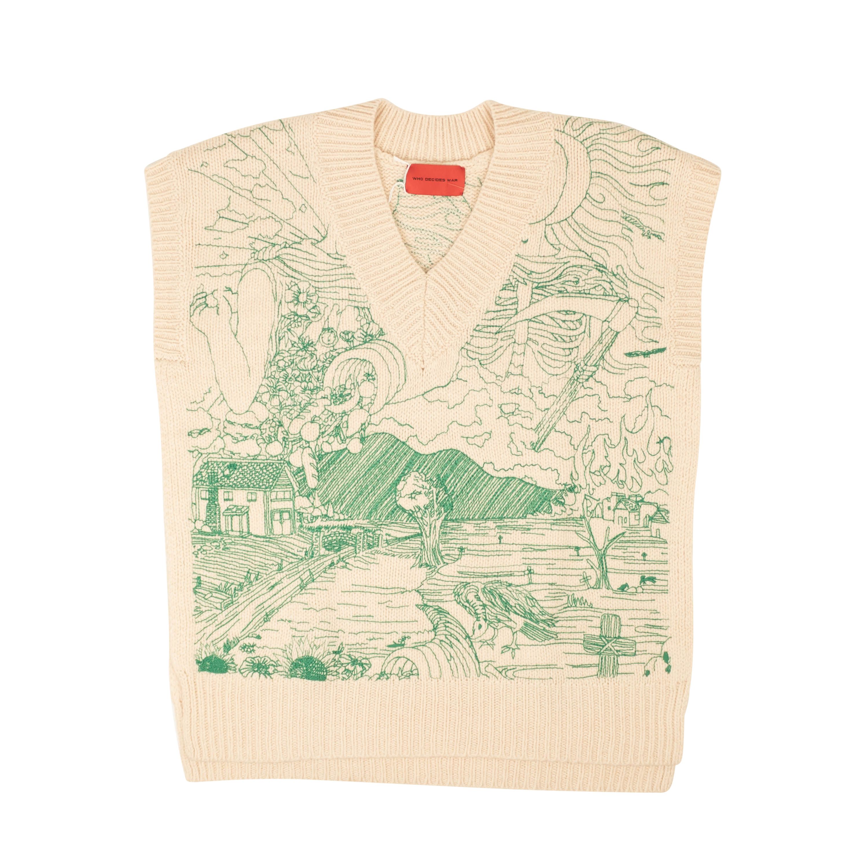 Who Decides War White Duality Gilet Sweater Vest Size XXL Size US XXL / EU 58 / 5 - 1 Thumbnail