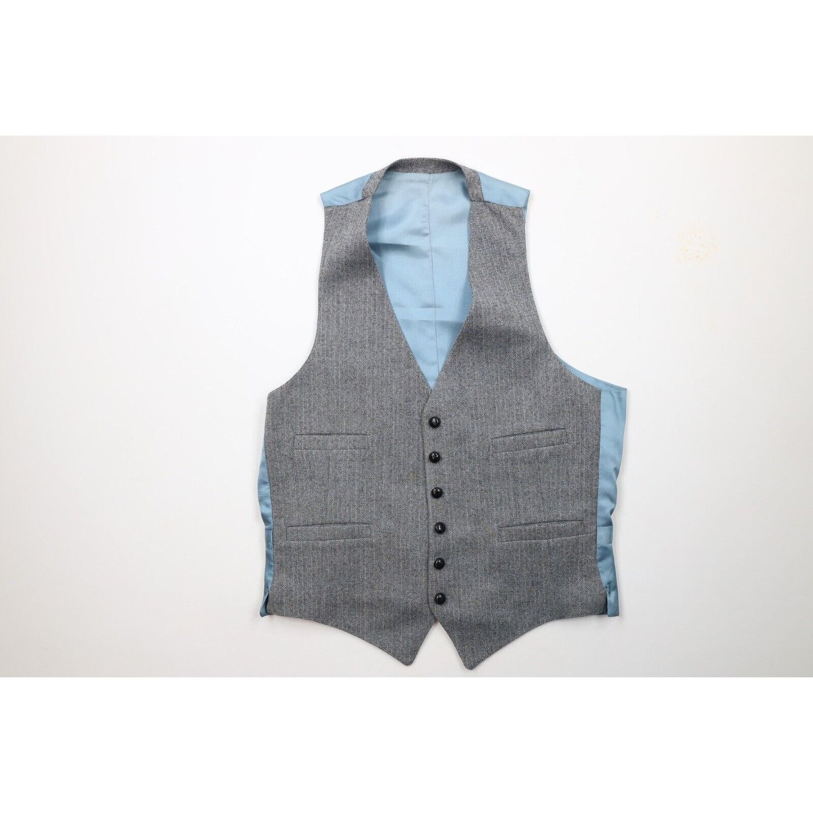Vintage Vintaeg 70s Streetwear Wool Herringbone 3 Piece Suit Size 40L - 8 Thumbnail
