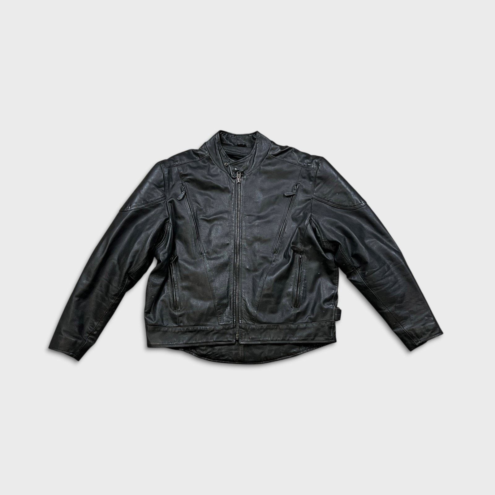Vintage Vintage Leather Jacket XL Moto Biker Multi Zipper Bomber Y2K Size US XL / EU 56 / 4 - 1 Thumbnail