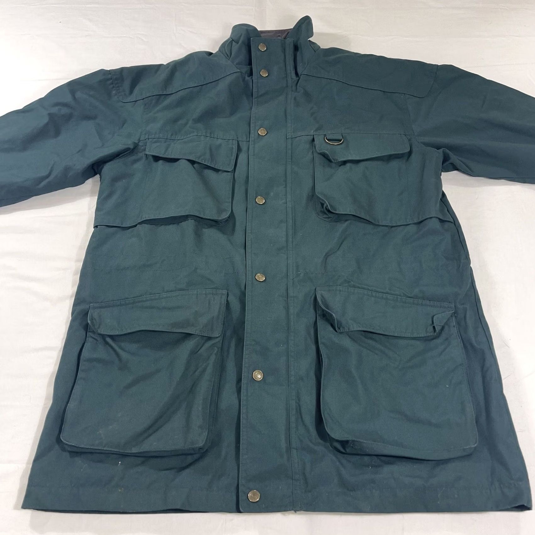Eddie Bauer VINTAGE Eddie Bauer Jacket Unisex Adults M Full Zip Flannel Lining Green 90s Chore Work Barn Style Basic Jacket Mens Women Size M / US 6-8 / IT 42-44 - 2 Thumbnail