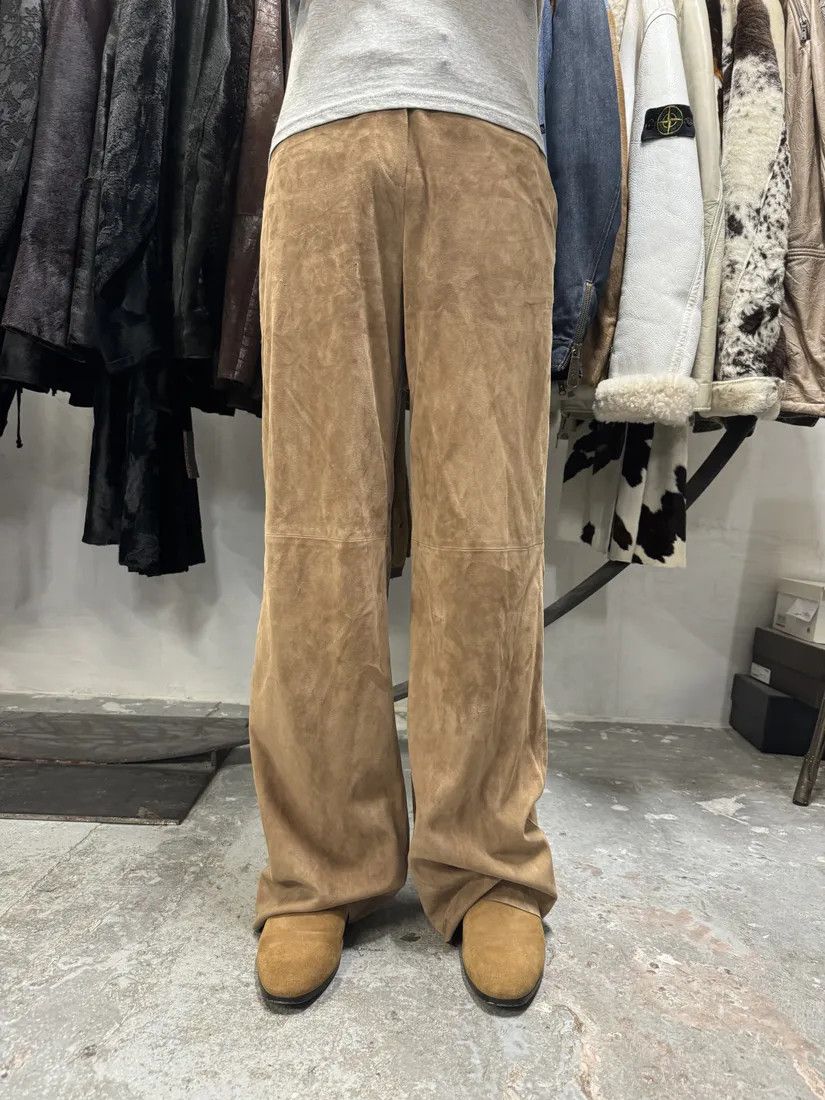 Emporio Armani × Vintage AW2020 Emporio Armani Suede Beige Leather Pants Size 26" / US 2 / IT 38 - 3 Thumbnail