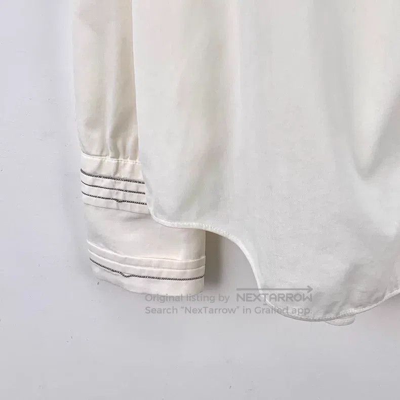 Brunello Cucinelli Brunello Cucinelli White cotton collar long-sleeve shirt Size S / US 4 / IT 40 - 4 Thumbnail
