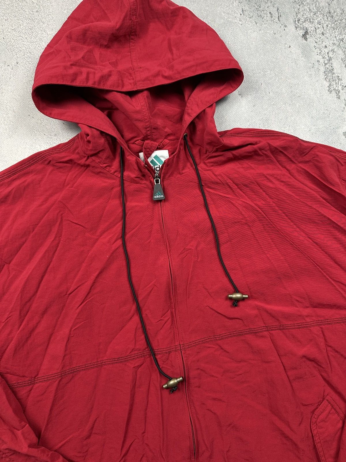 Adidas Vintage Adidas Equipment Red Hooded Windbreaker Jacket 90s Size US XL / EU 56 / 4 - 9 Thumbnail