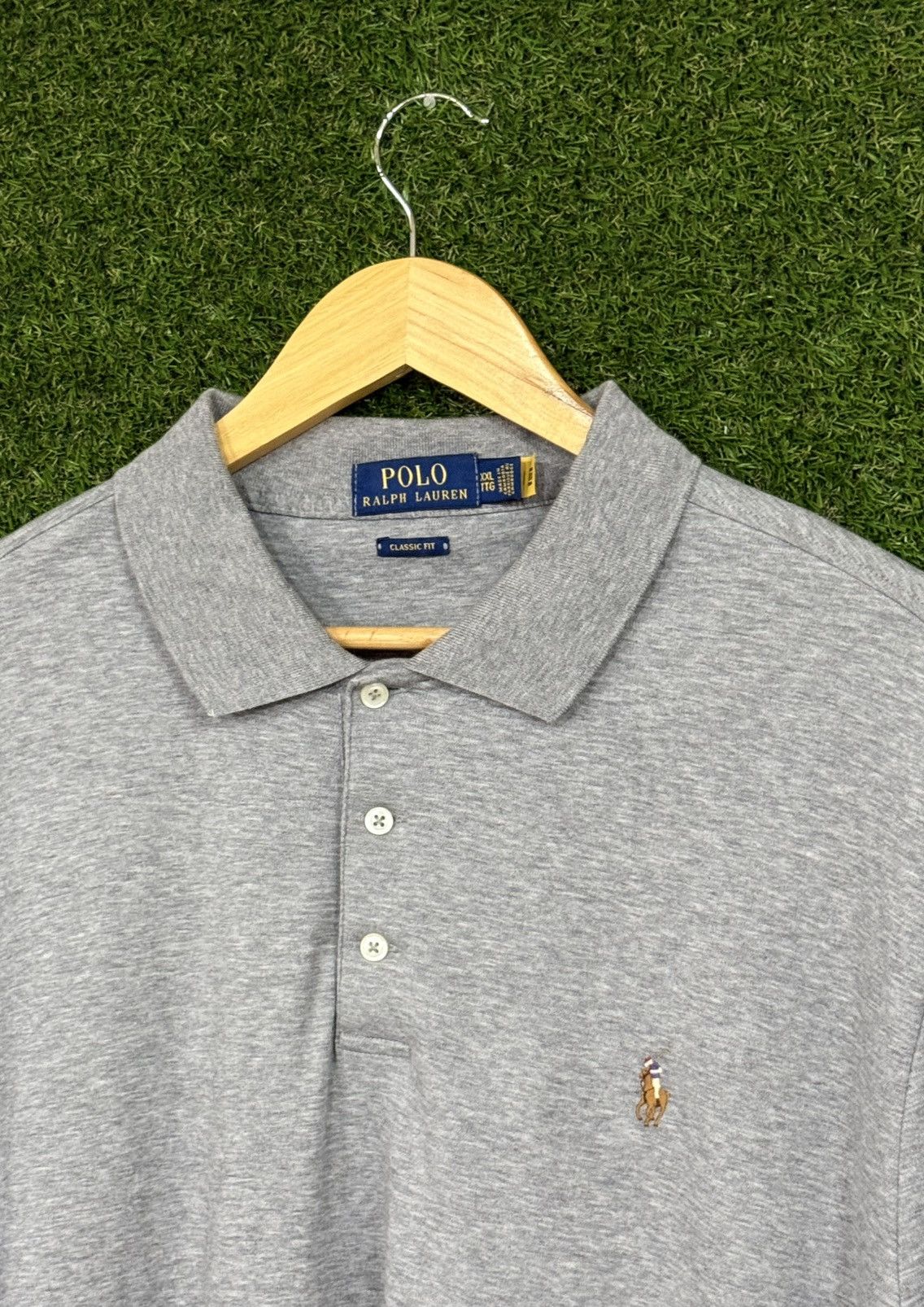 Polo Ralph Lauren Modern Polo Ralph Lauren Soft Grey Logo Shirt 2XL XXL PRL Size US XXL / EU 58 / 5 - 1 Thumbnail