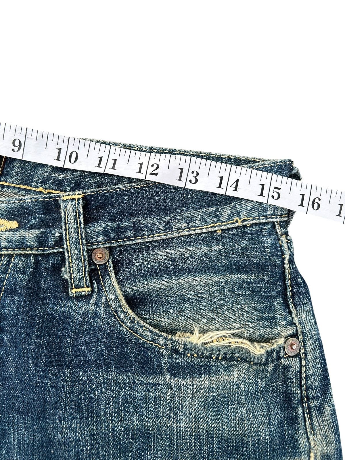 Kapital Vintage Real McCoy Selvedge Distressed Denim Jeans Size US 31 - 20 Thumbnail