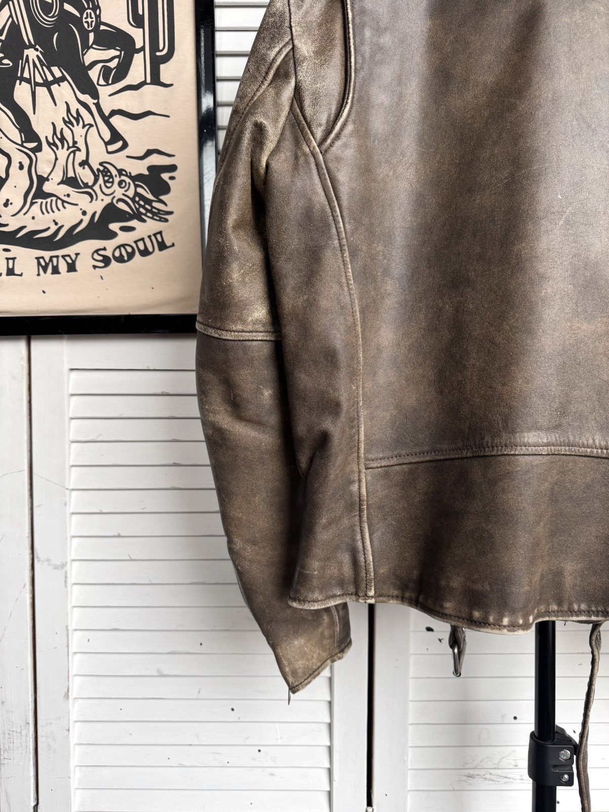 Genuine Leather Vintage German Cowhide Leather Motorcycle Jacket Distressed Size US L / EU 52-54 / 3 - 10 Thumbnail