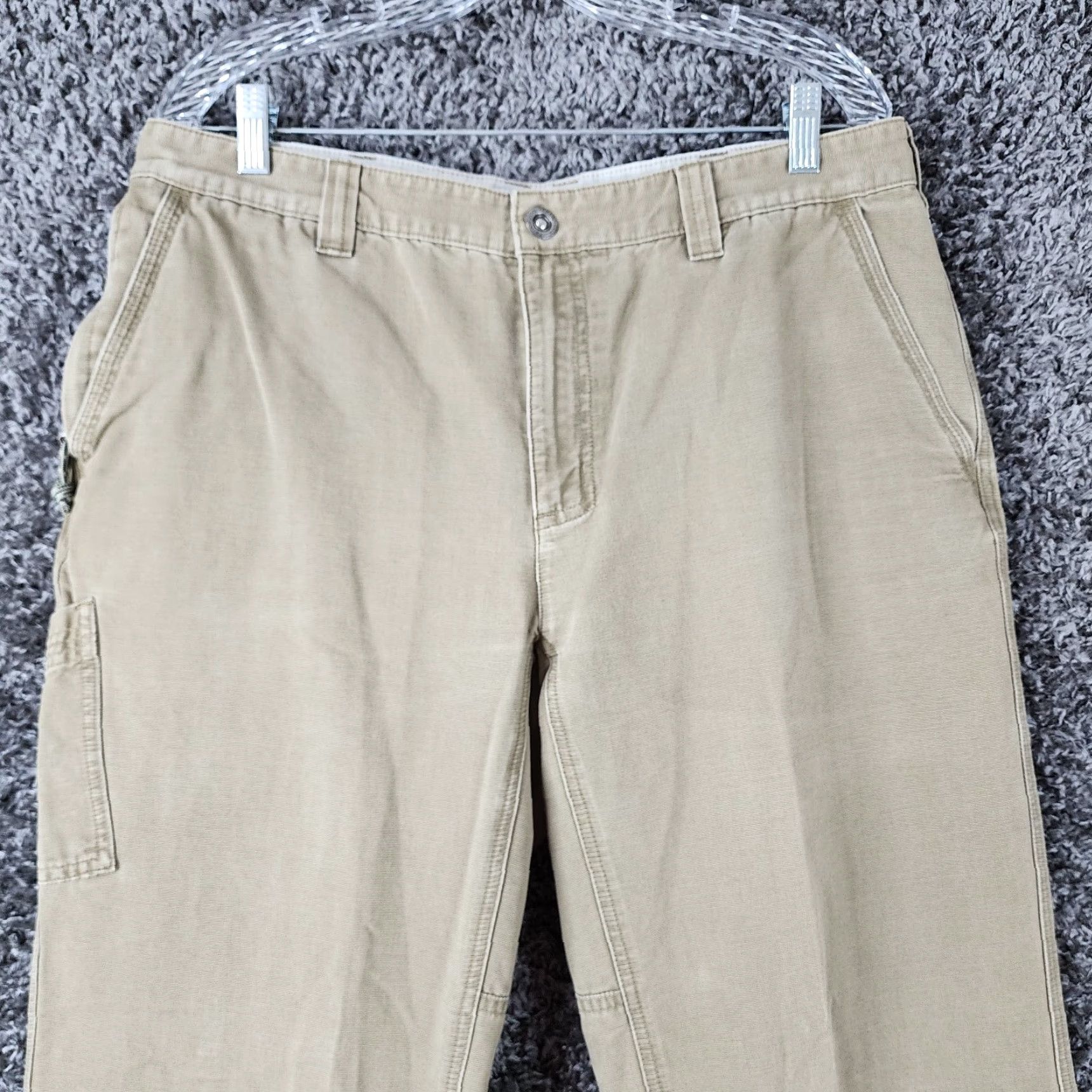 Vintage Columbia Mens Carpenter Pants Size 34x31 Beige Straight Size US 34 / EU 50 - 2 Thumbnail