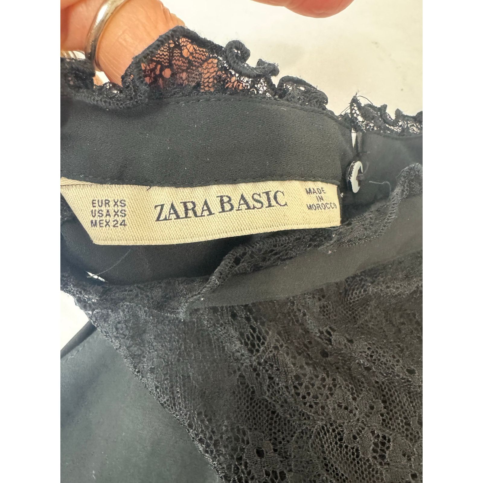 Zara Black Whimsigoth Lace Mock Neck Blouse Sleeveless Zara XS Size XS / US 0-2 / IT 36-38 - 7 Thumbnail
