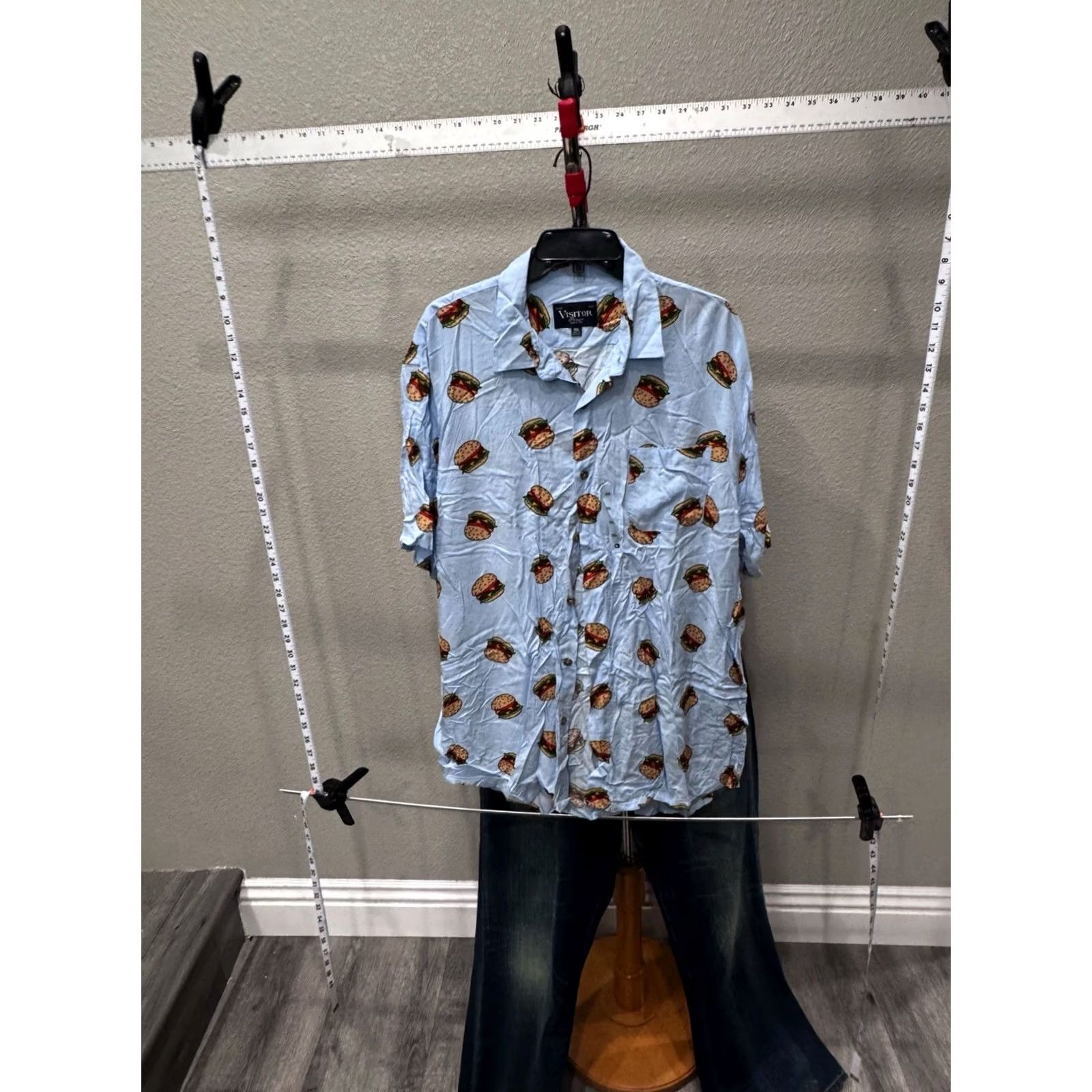 Vintage Visitor Hamburger Print All Over SHORT SLEEVE BUTTON UP SHIRT 2XL XXL Size US XXL / EU 58 / 5 - 2 Thumbnail