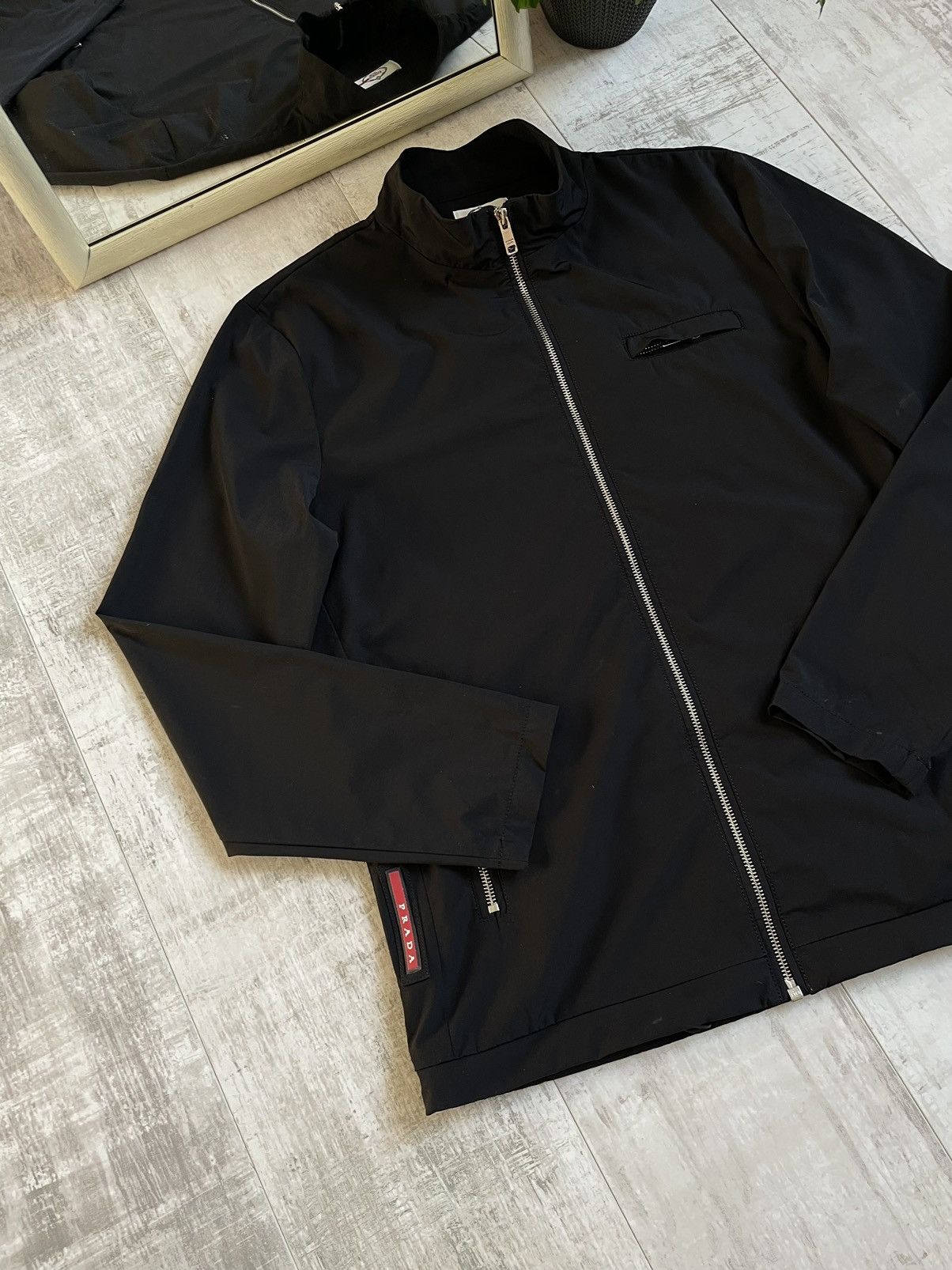 Prada Prada Nylon Black Jacket Red Tab Vintage Made In Ukraine Size US M / EU 48-50 / 2 - 6 Thumbnail
