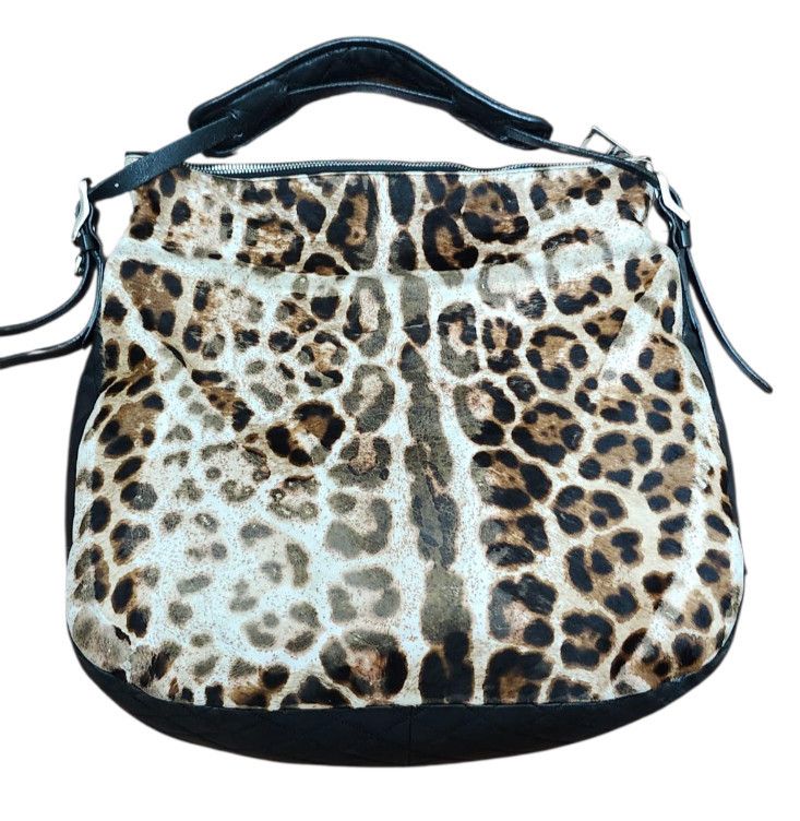 Jimmy Choo Jimmy Choo Animal Print Hobo Bag Fur & Leather Designer Size ONE SIZE - 7 Thumbnail