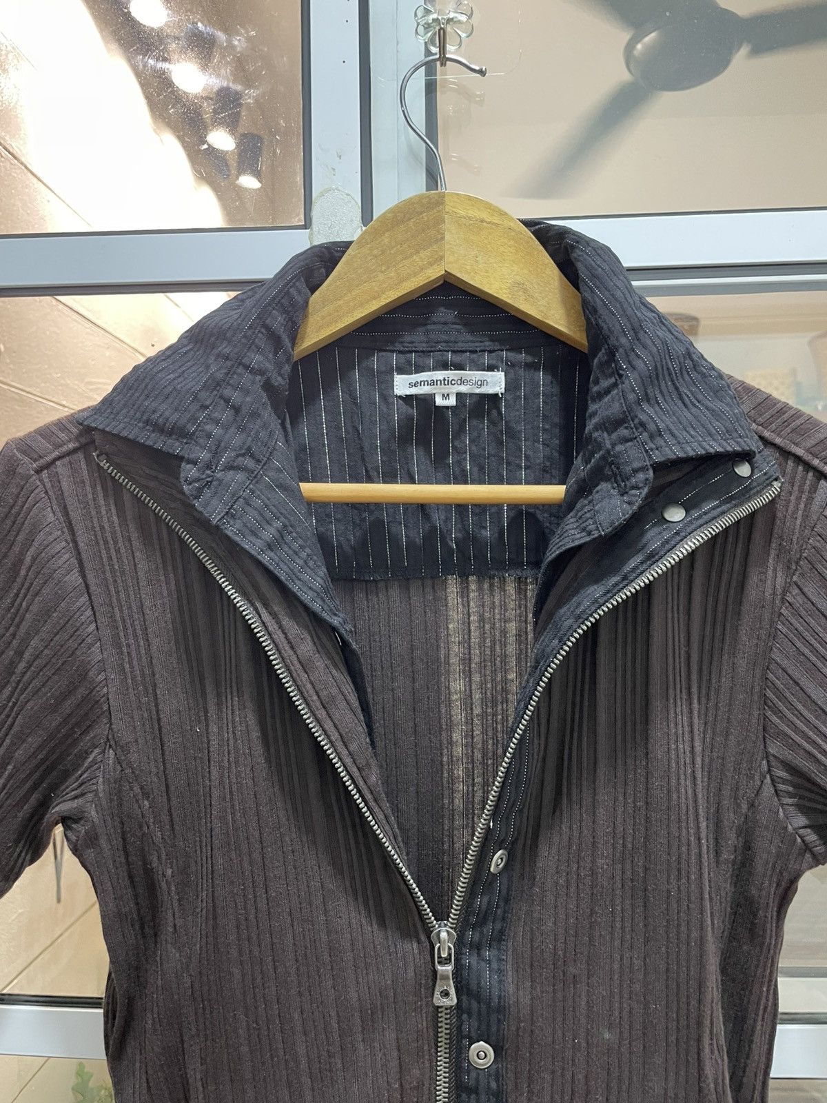 semanticdesign Semanticdesign Rare Double Layer Polos Zipper Pleated Shirt Size US S / EU 44-46 / 1 - 6 Thumbnail