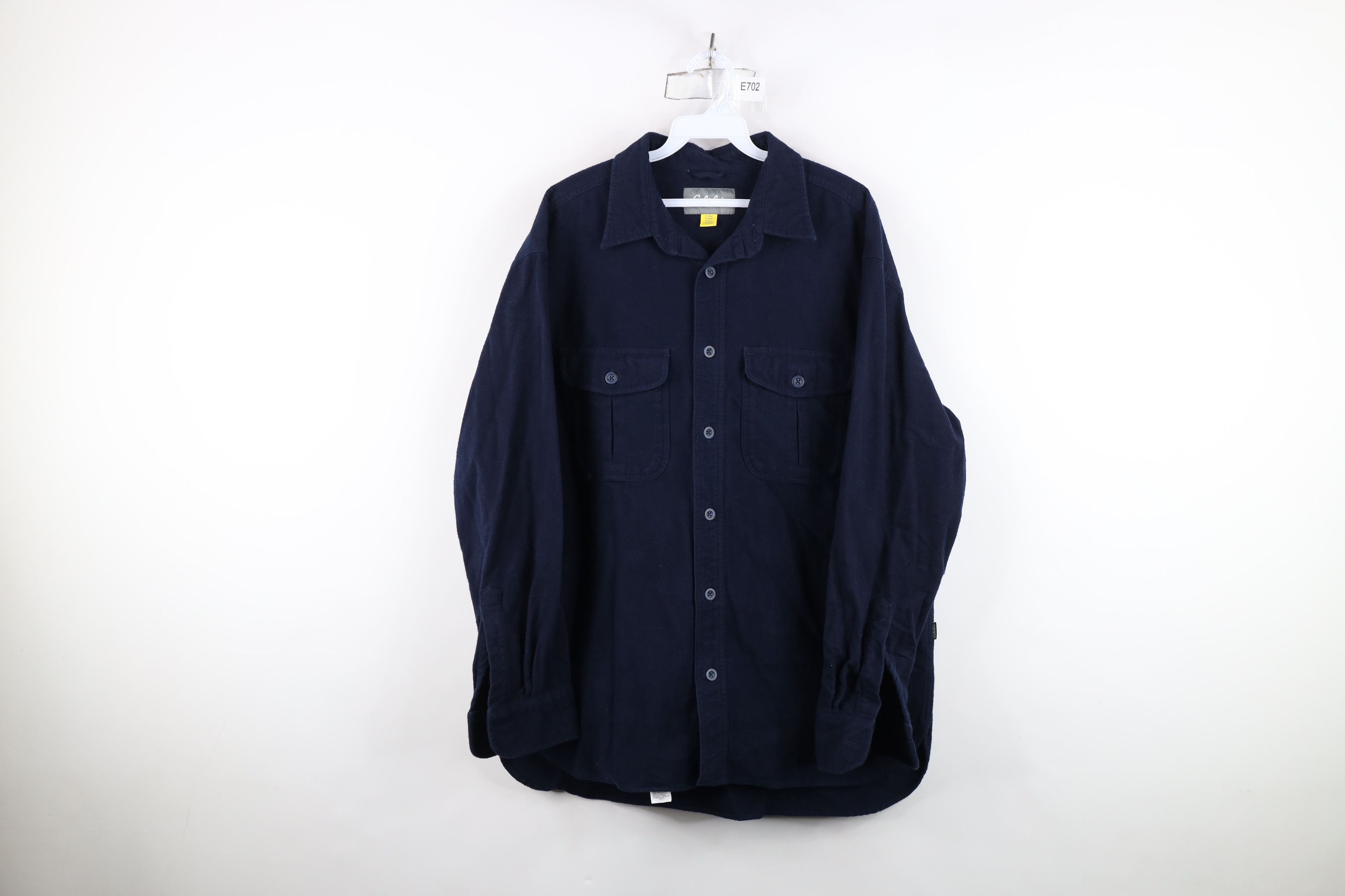 Cabelas Vintage Cabelas Chamois Collared Button Shirt Navy Blue Size US L / EU 52-54 / 3 - 1 Thumbnail