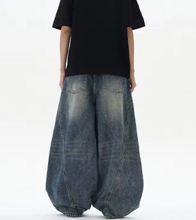 Japanese Brand × Jean Retro Curved Wide Leg Jeans Size US 28 / EU 44 - 3 Thumbnail