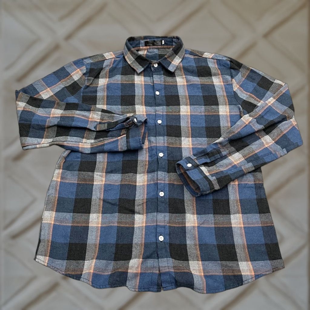 Vintage Unbranded Flannel Shirt Mens Large Blue Plaid Long Sleeve Button Down Casual Top Size US L / EU 52-54 / 3 - 1 Thumbnail
