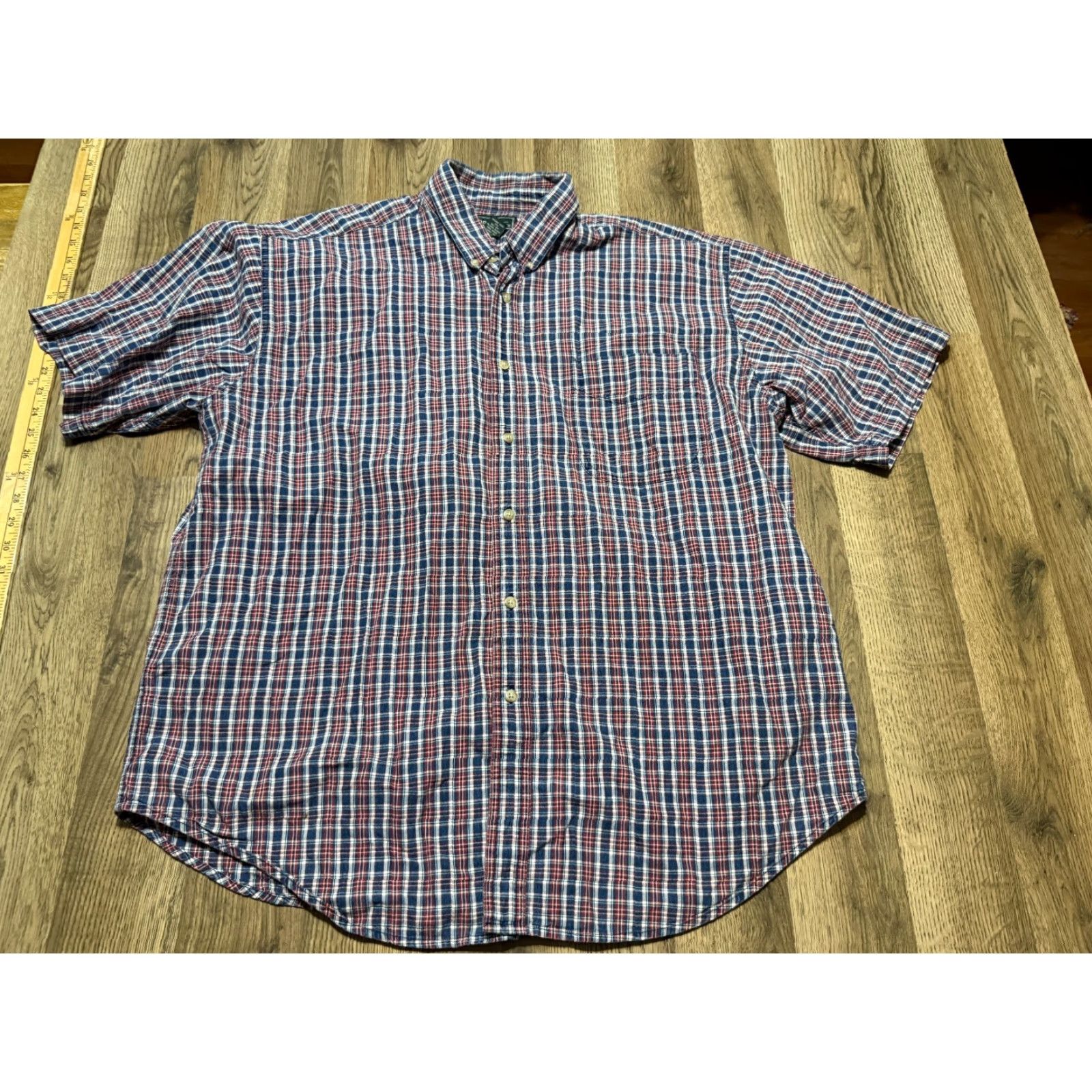 Croft & Barrow Croft & Barrow Shirts Men XL Red Short Sleeve Button-Up Plaid Size US XL / EU 56 / 4 - 2 Thumbnail