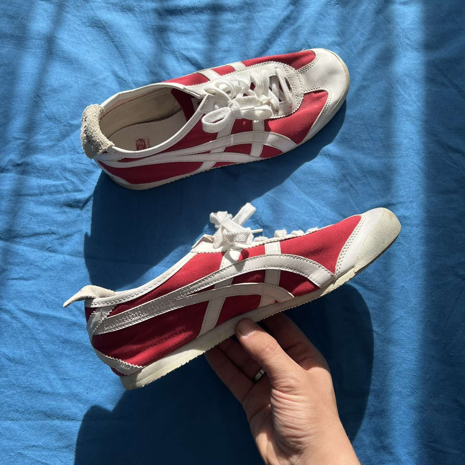 Asics Asics Onitsuka Tiger red Low Sneakers Sz 41 Size US 8 / EU 41 - 2 Thumbnail