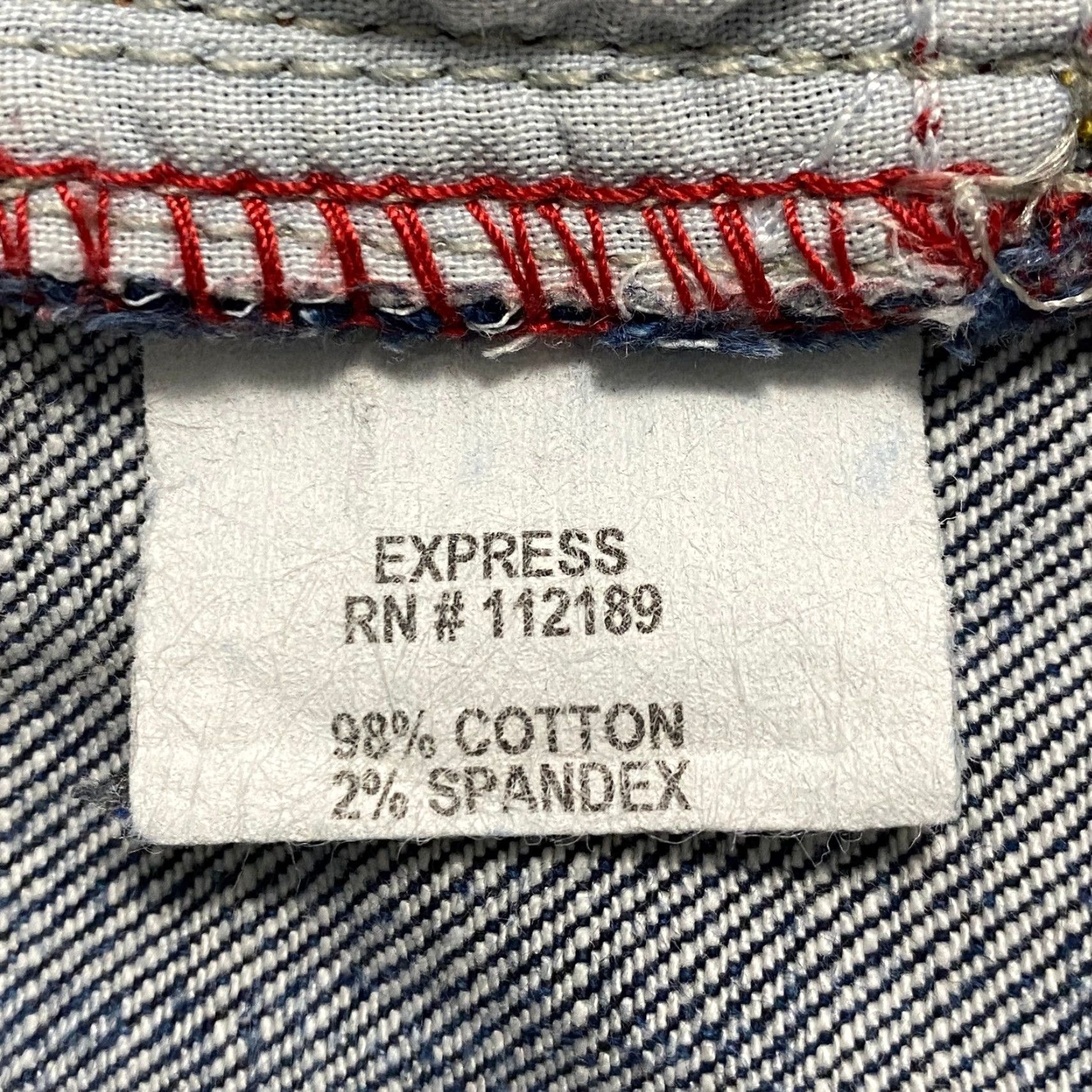 Express VINTAGE Express Jeans Women 29 Blue Denim Straight Slim Mid Rise 5-Pocket Button Zip USA Made Size 29" - 4 Thumbnail