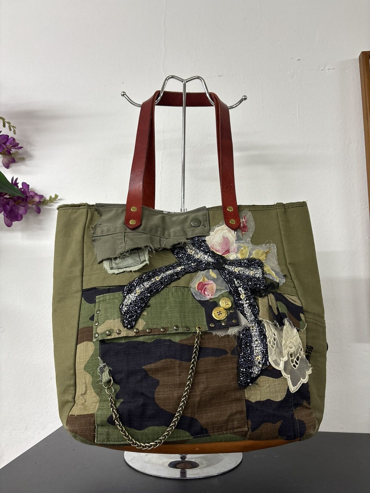 Engineered Garments Boro Denim Patchwork Tote Bag Military Handmade Chanel Style Size ONE SIZE - 1 Thumbnail