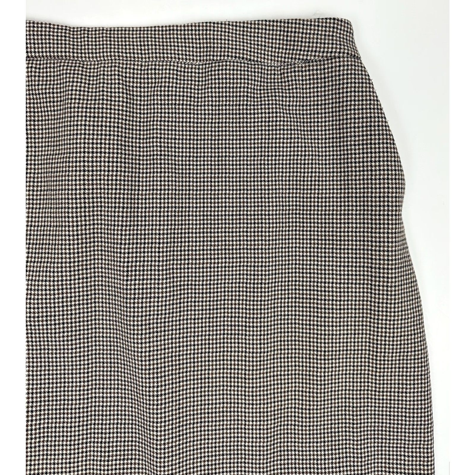 Rachel Zoe RACHEL ZOE Skirt 6 Plaid Houndstooth Beige Elastic Waist Mini Size 28" / US 6 / IT 42 - 2 Thumbnail