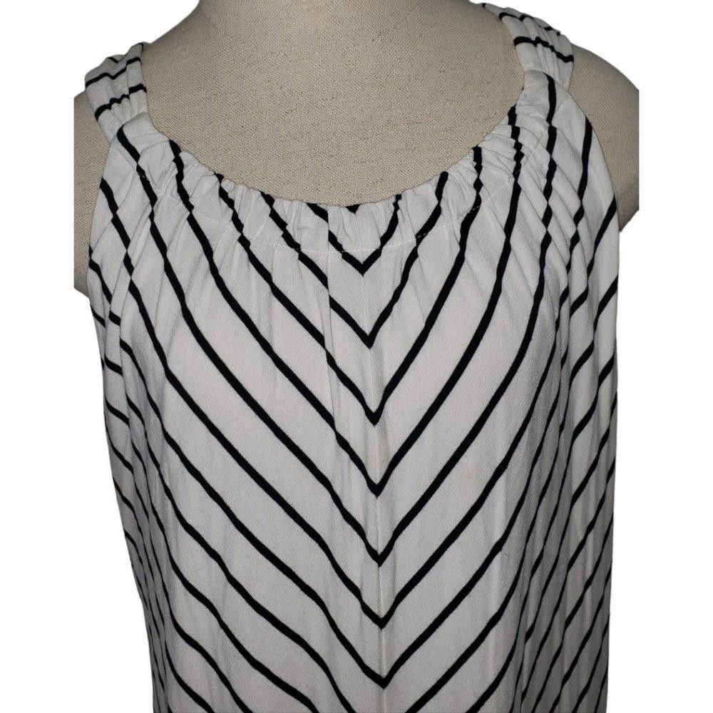 Chicos CT503 Chico's Sleeveless Black & White Maxi Dress 16/18 Size XXL / US 16-18 / IT 52-54 - 3 Thumbnail