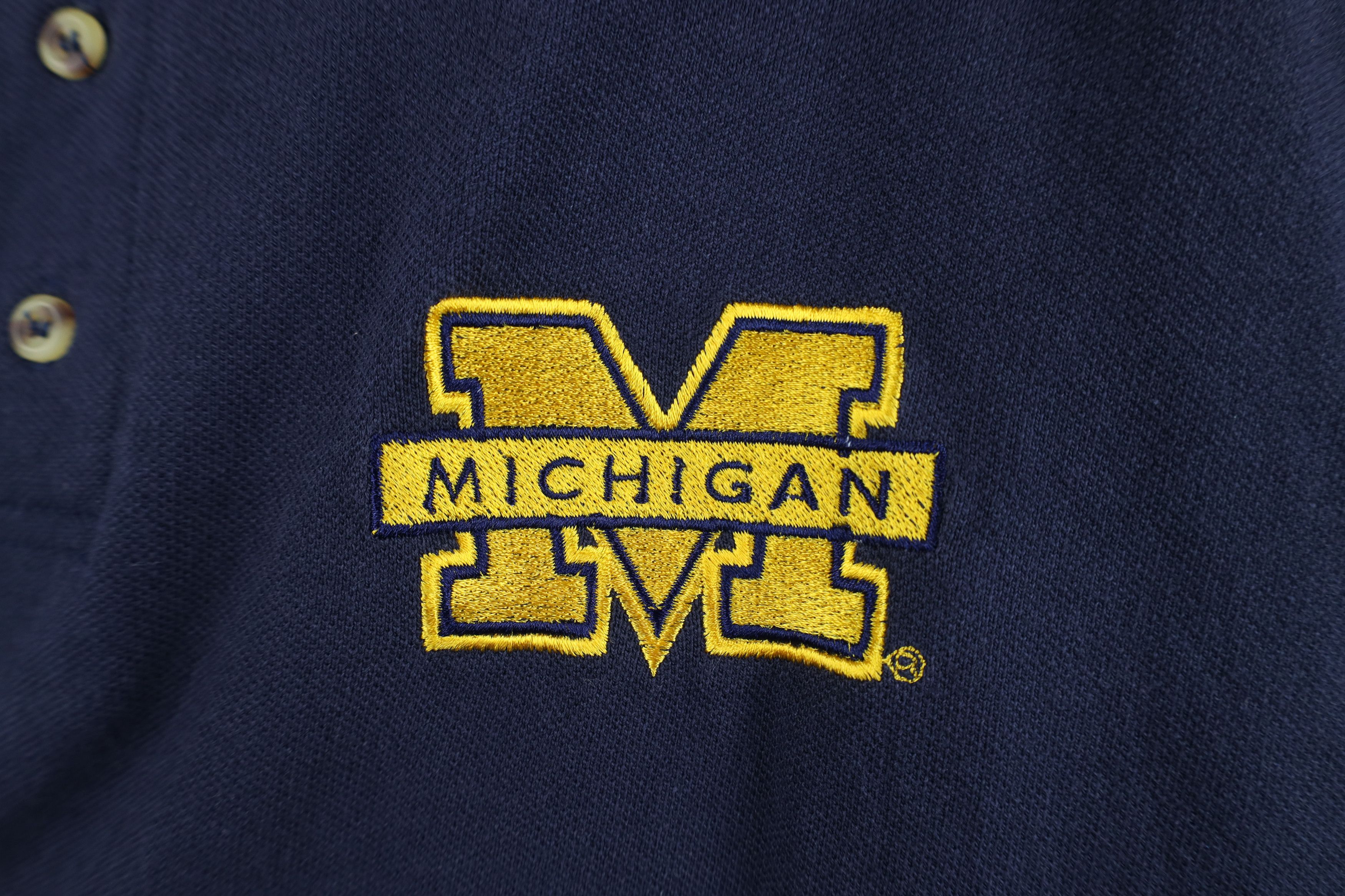 Vintage Vintage 90s University of Michigan Golf Polo Shirt Blue Size US XXL / EU 58 / 5 - 4 Thumbnail