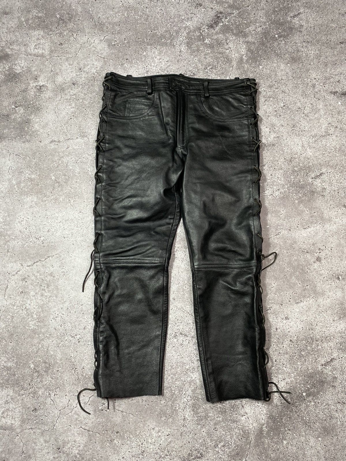 Leather × Vintage Vintage Rad Master Echtes Leder bondage pants Size US 34 / EU 50 - 1 Thumbnail
